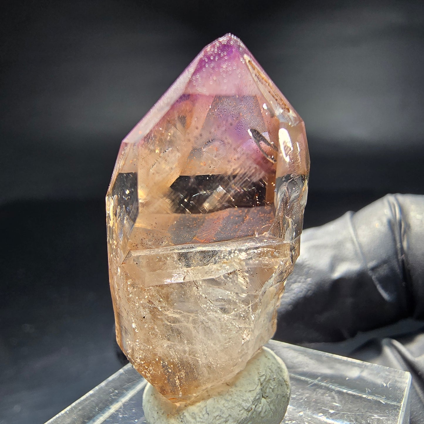 Klare Phantom Amethyst Zepter Spitze Goboboseb Namibia 33*17*14mm Sammlung