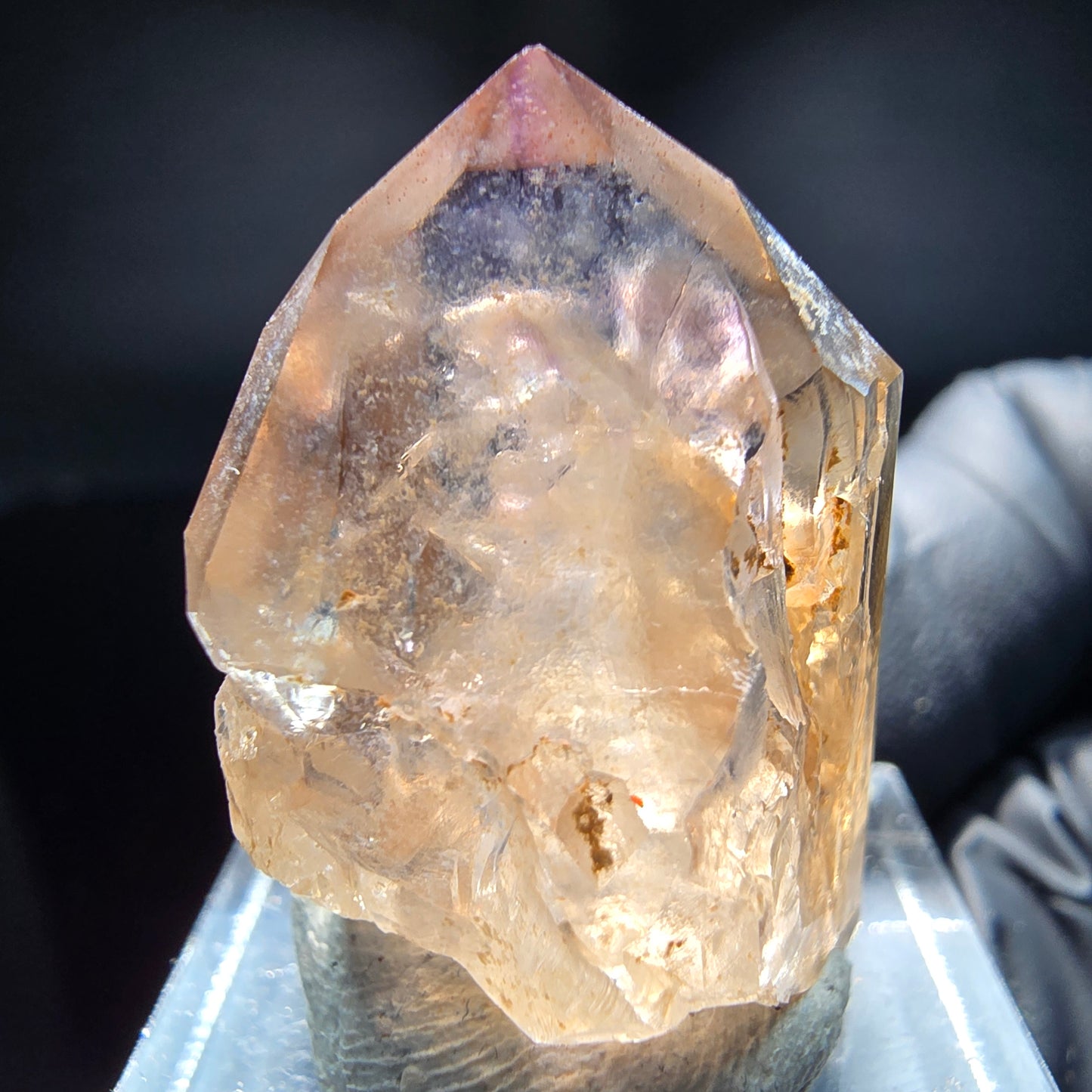 Klare Phantom Amethyst Spitze lila braun Goboboseb Namibia 28*21*14mm Sammlung