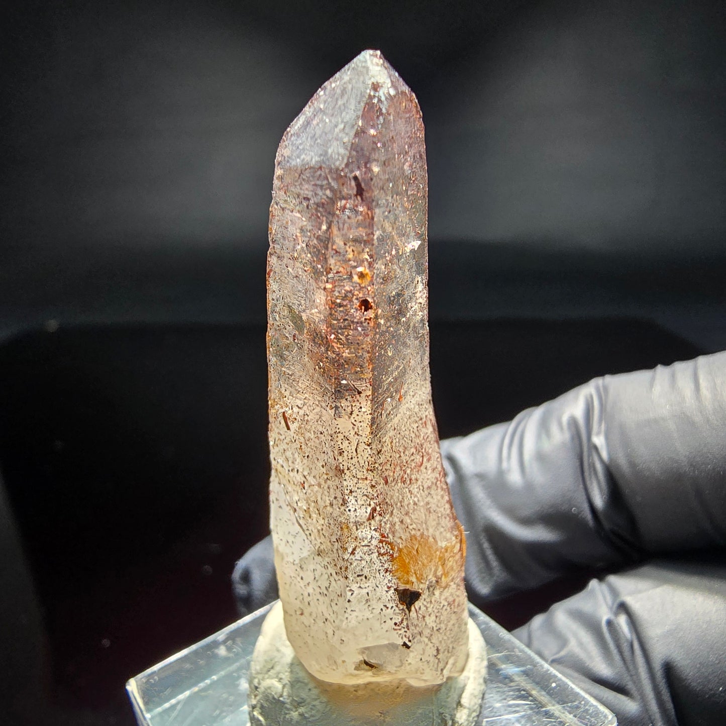 Klare Phantom Amethyst Rauchquarz mit rotem Eisen Brandberg, Namibia 47*19*13mm