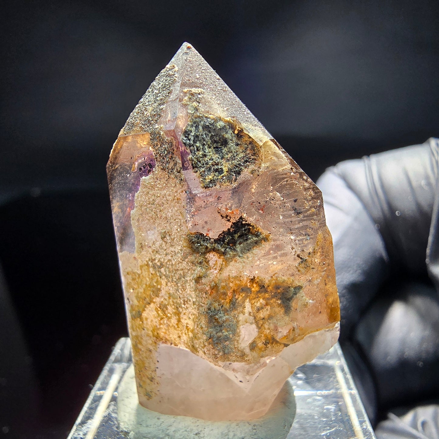 Klare Phantom Amethyst Spitze lila braun Brandberg, Namibia 35*20*14mm Sammlung