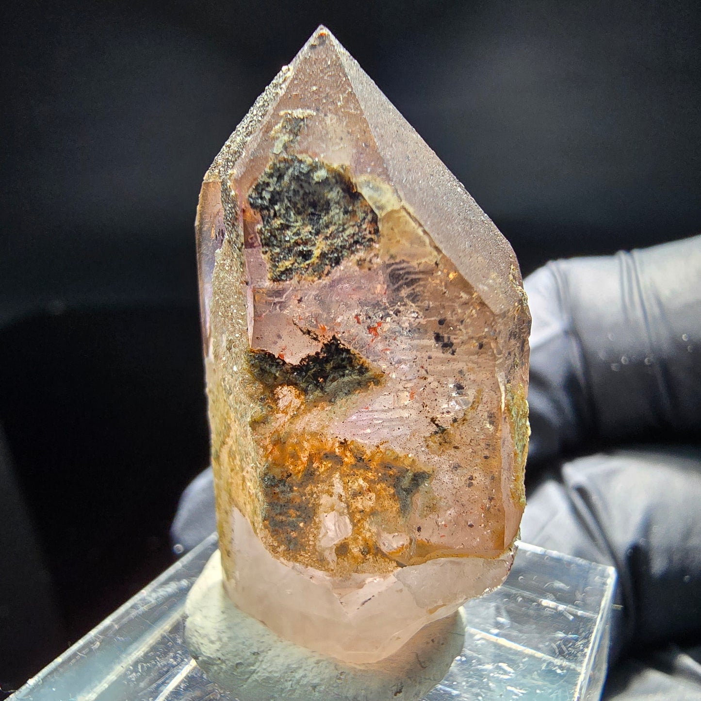 Klare Phantom Amethyst Spitze lila braun Brandberg, Namibia 35*20*14mm Sammlung