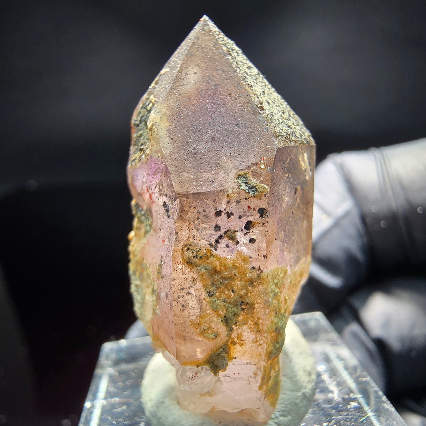 Klare Phantom Amethyst Spitze lila braun Brandberg, Namibia 35*20*14mm Sammlung