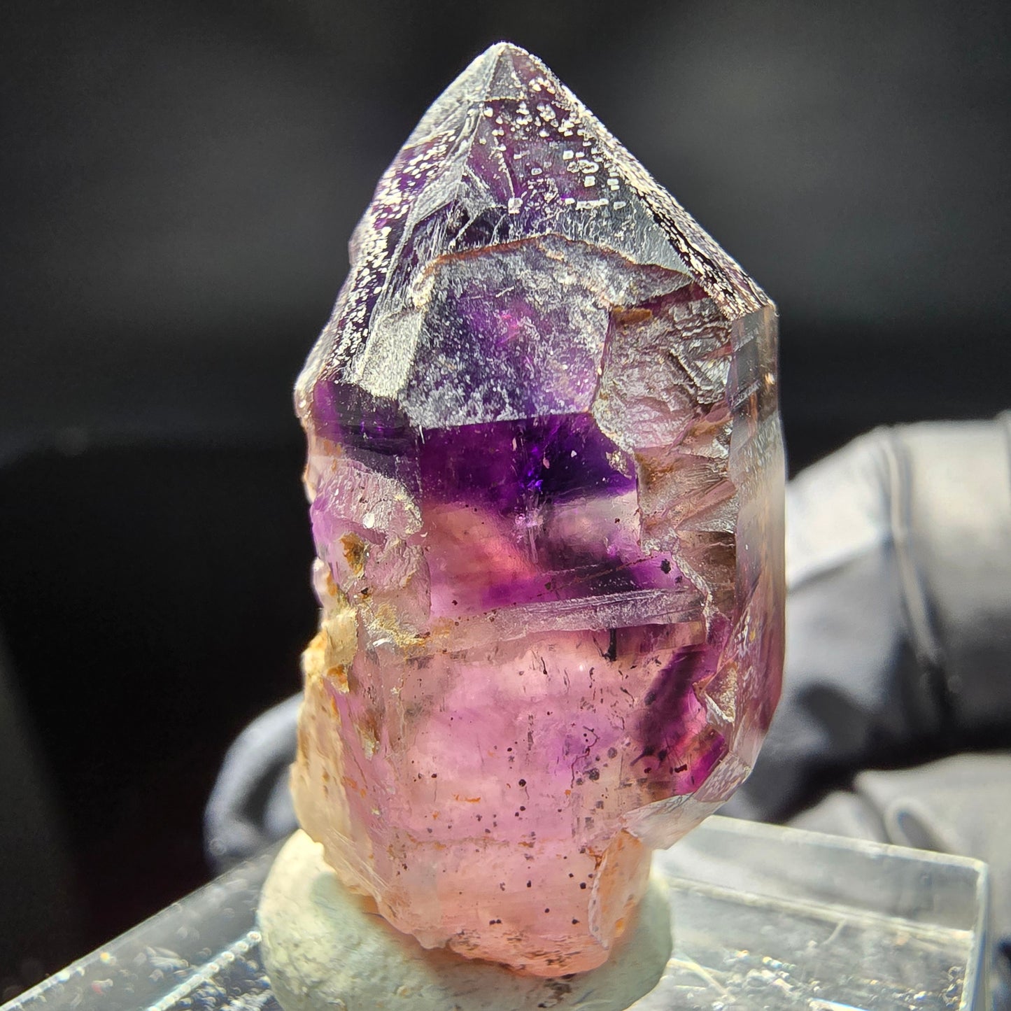 Seltene klare Phantom Amethyst Zepter Spitze Brandberg, Namibia 30*16*14mm