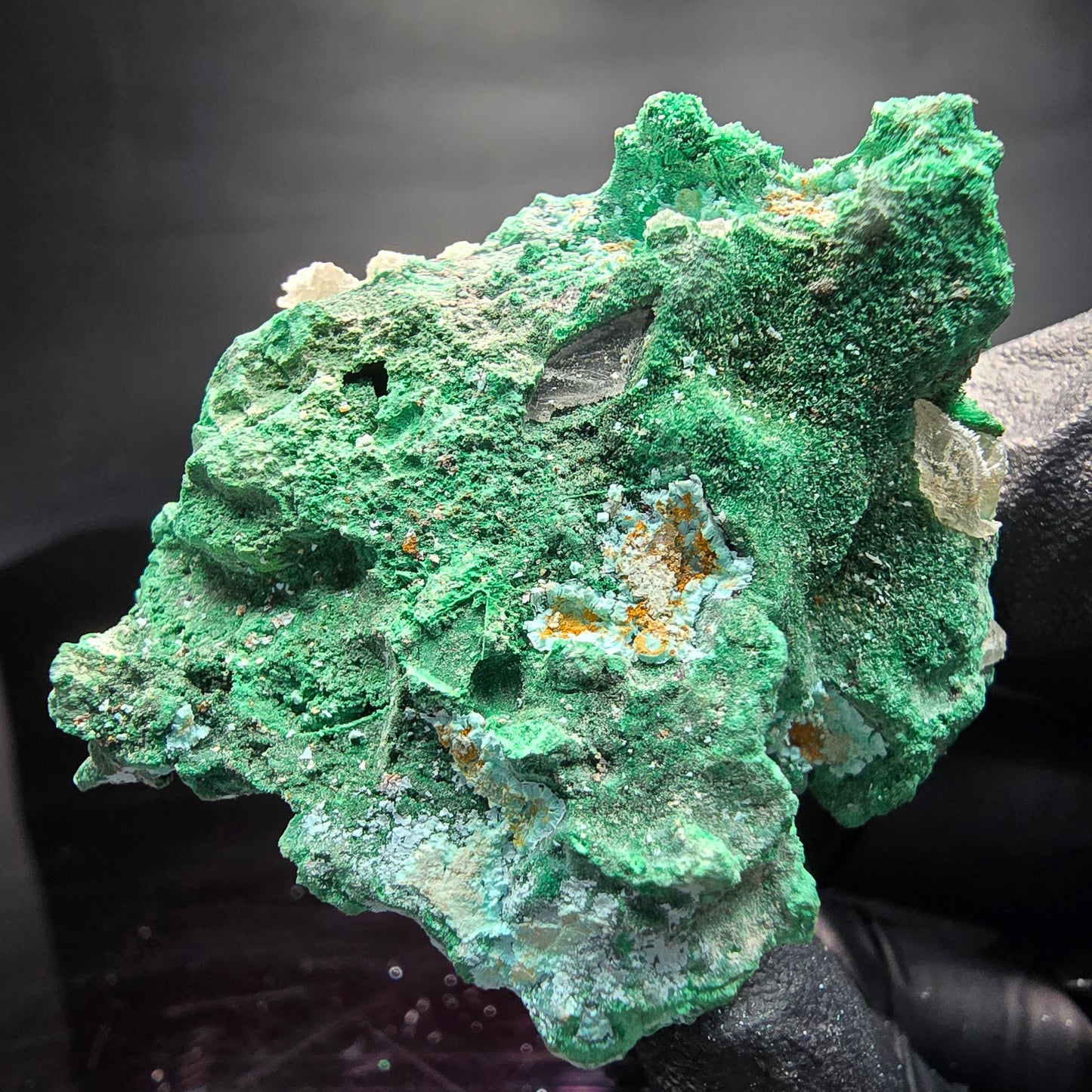 Seltene Malachit, Chrysokoll, Quarz Stufe Kaokoveld, Namibia 53*38*34mm Sammlung