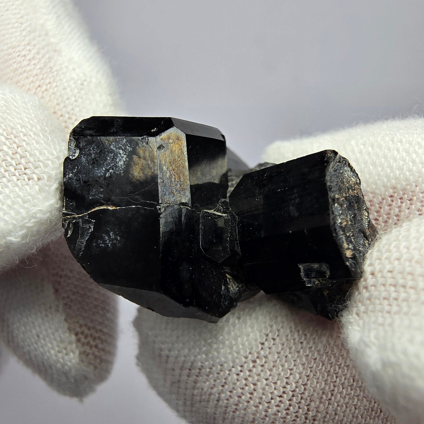 Symmetrische Schörl Turmalin Stufe schwarz glänzend Erongo, Namibia 29*25*15mm