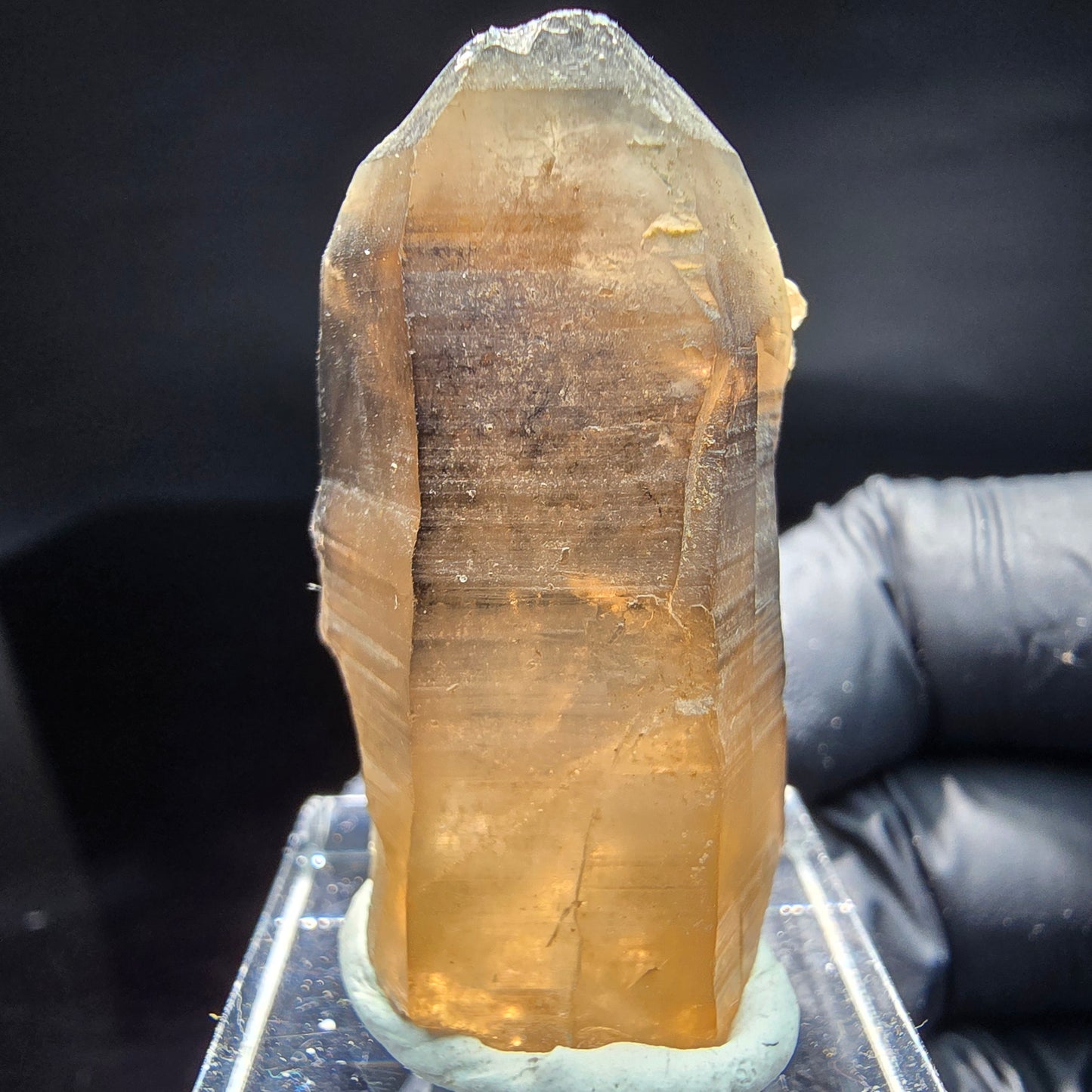 Seltene klare Rauchquarz mit Hyalit Spitze Erongo, Namibia 39*21*17mm Sammlung
