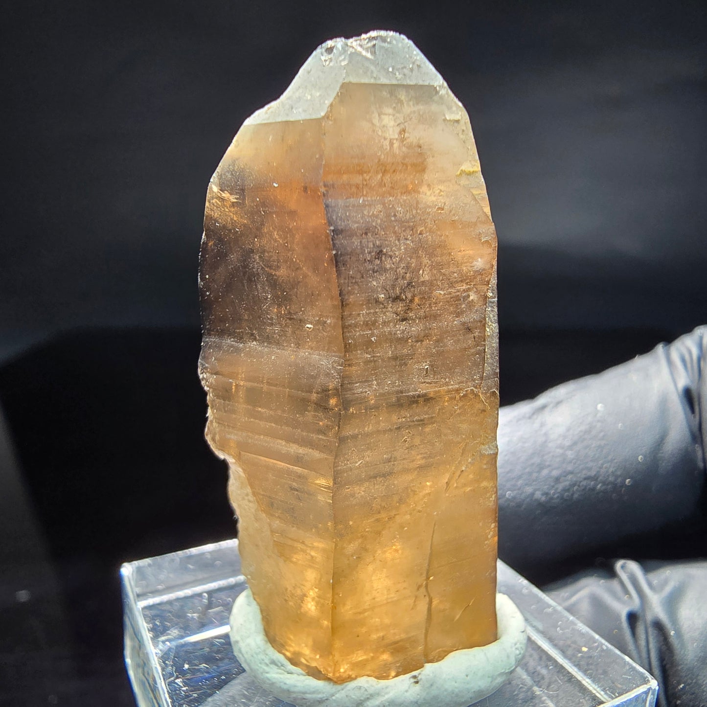 Seltene klare Rauchquarz mit Hyalit Spitze Erongo, Namibia 39*21*17mm Sammlung