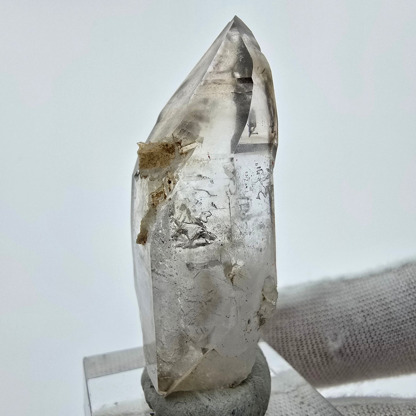 Enhydro Phantom Quartz fumé Sceptre Tip 1x Bubble Goboboseb, Namibie 50*19*18mm