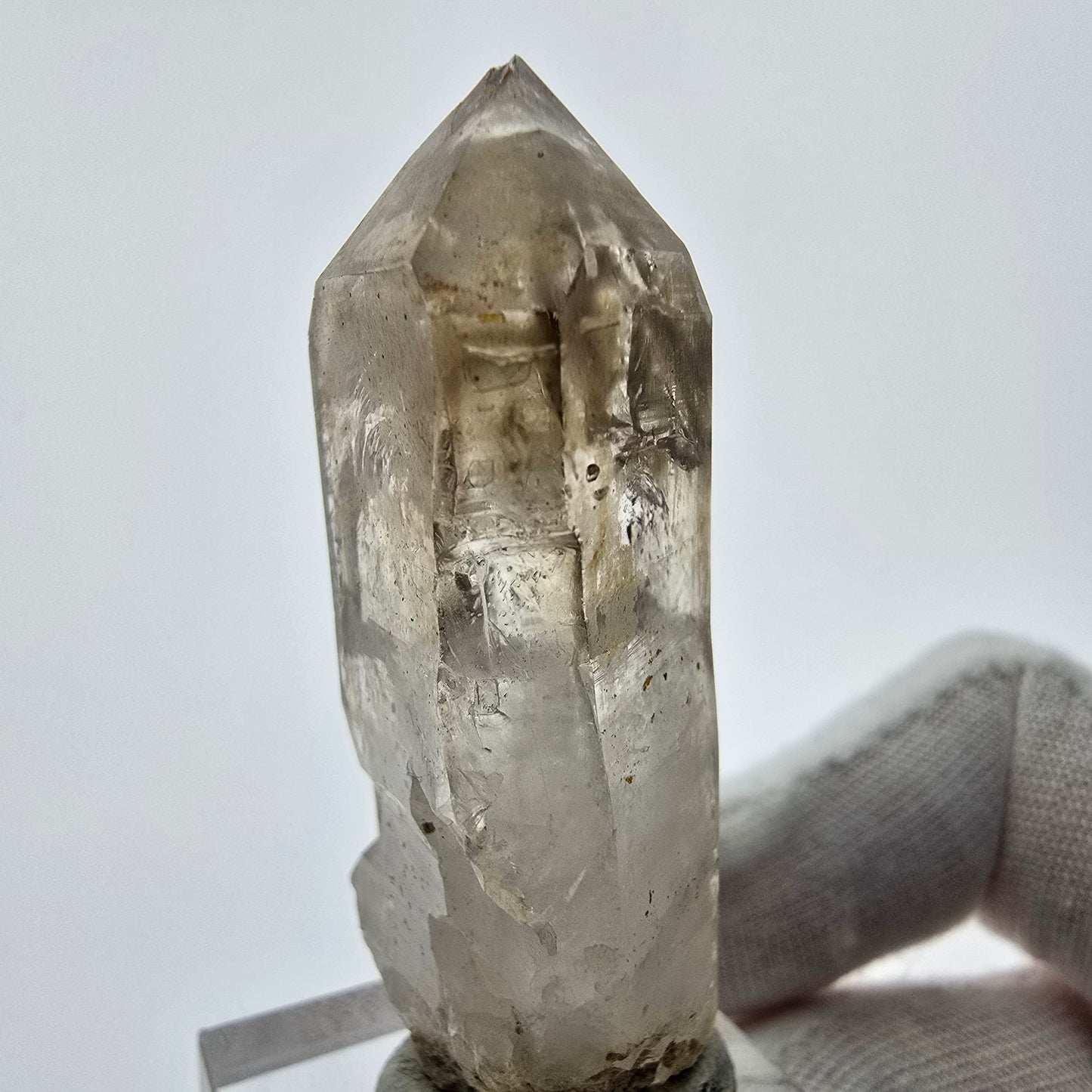 Enhydro Phantom Smoky Quartz Sceptre Tip 1x Bubble Goboboseb, Namibie 52*27*17mm