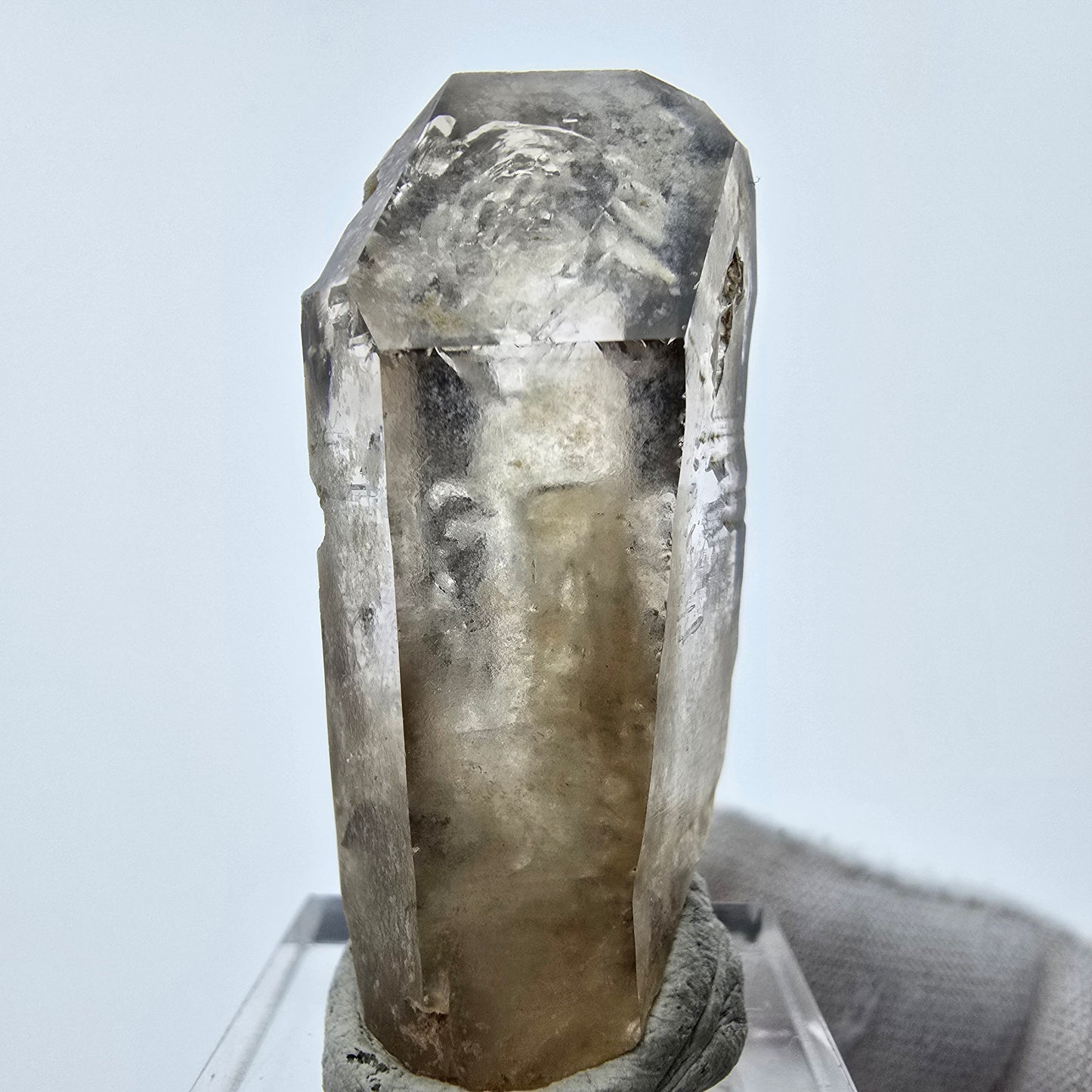 Rare Enhydro Phantom Smoky Quartz Point 3x Bubble Goboboseb, Namibie 45*21*14mm