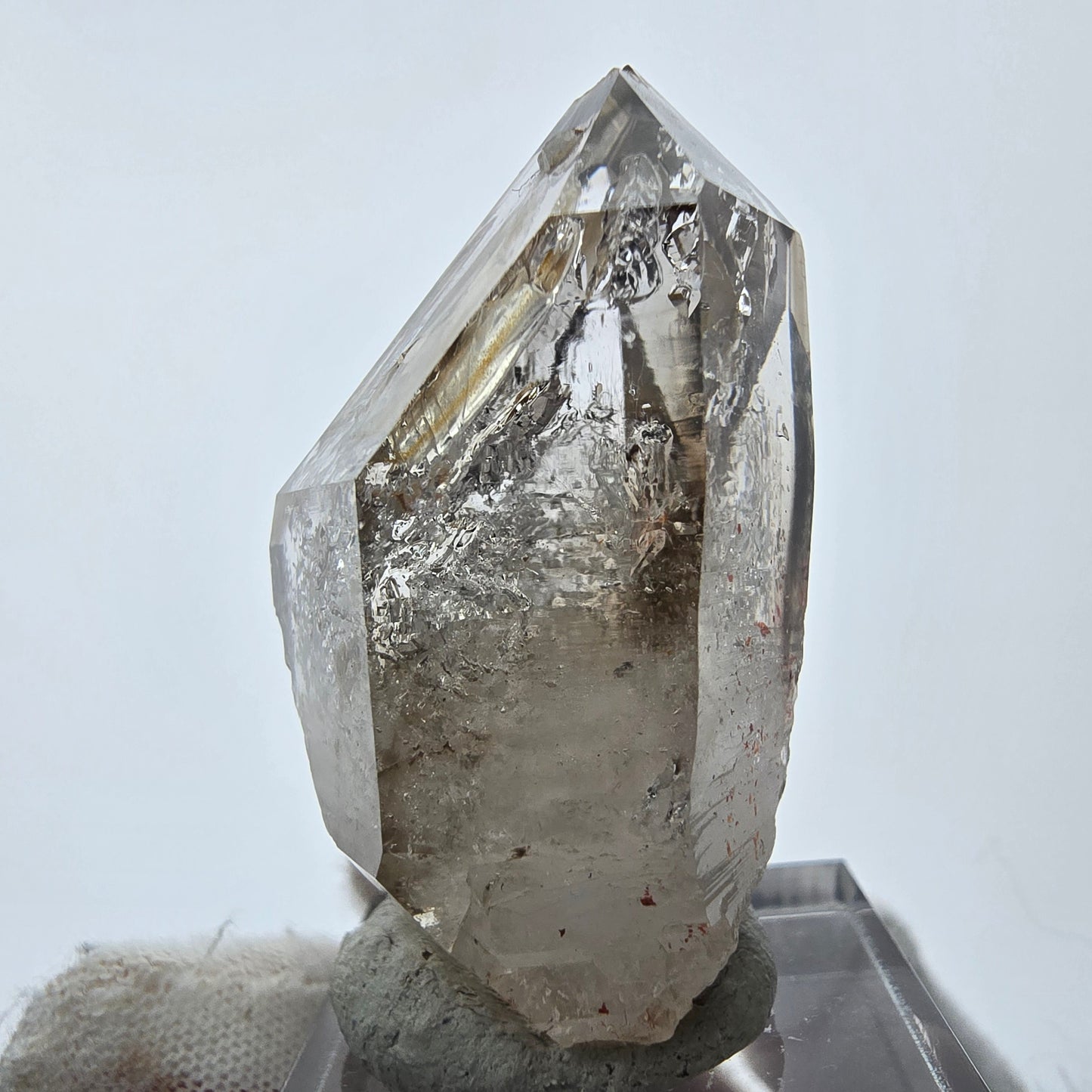 Enhydro Phantom Smoky Quartz Sceptre Tip 1x Bubble Goboboseb, Namibie 42*25*21mm