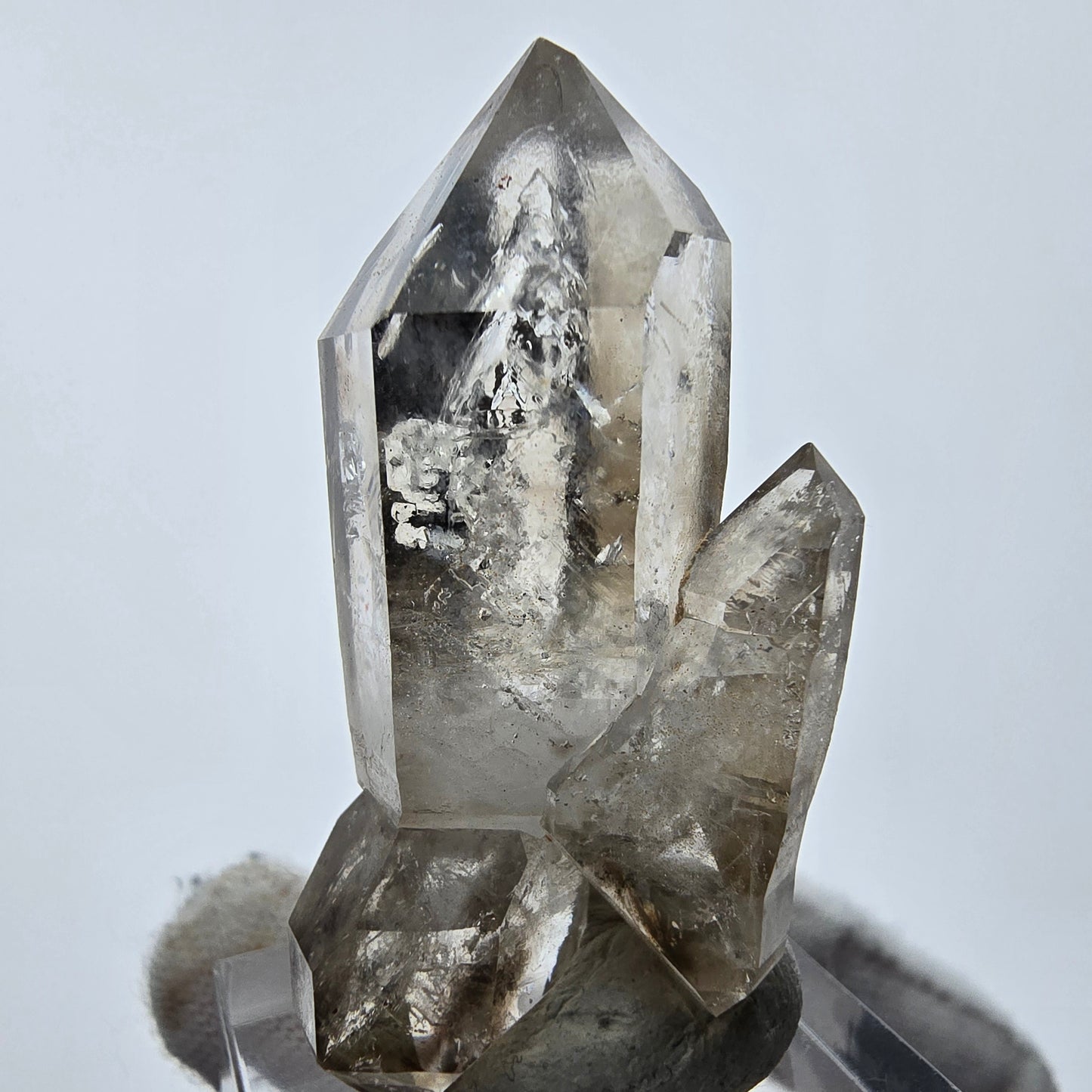 Enhydro Phantom Rauchquarz Doppelender 1x Blase Goboboseb, Namibia 46*21*20mm