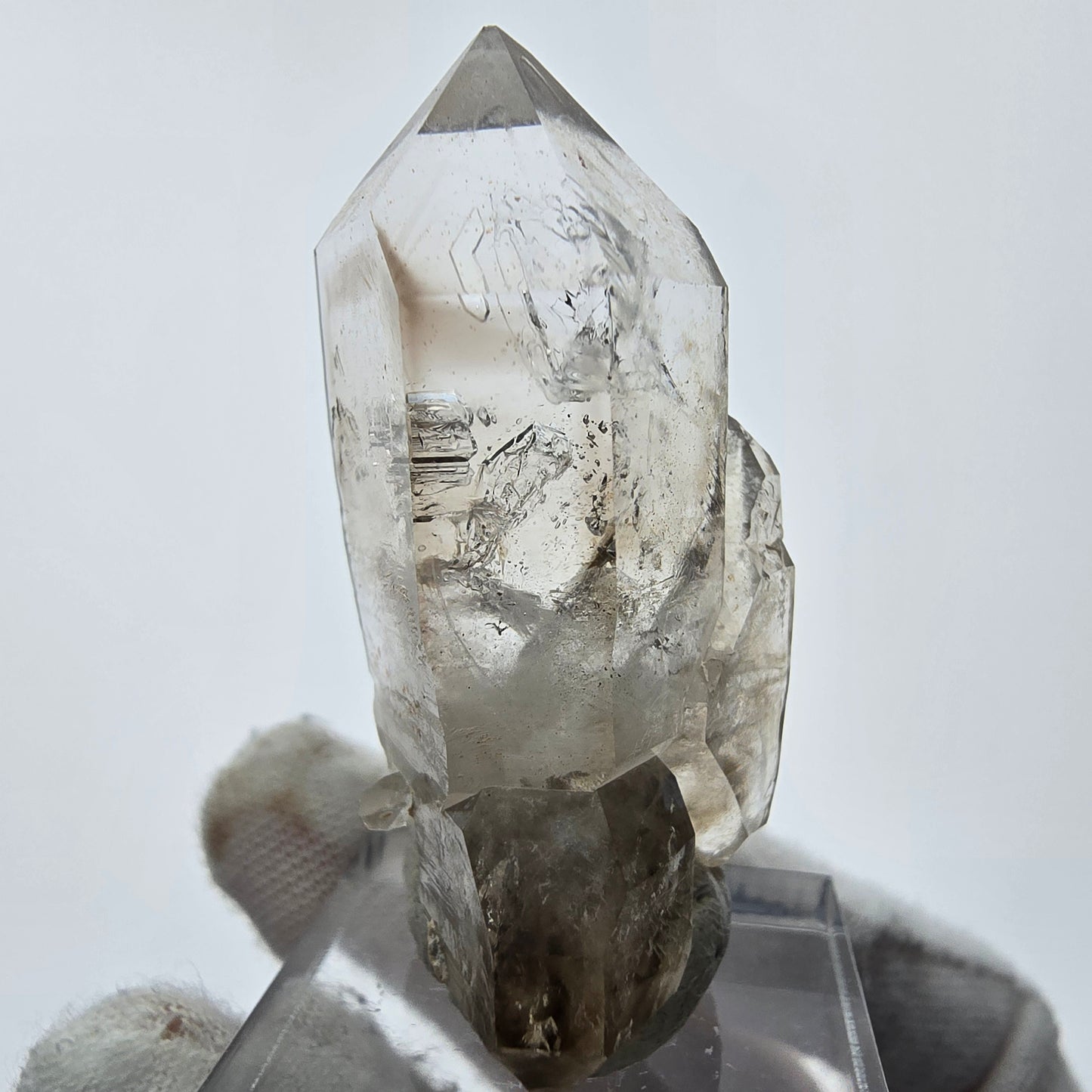 Enhydro Phantom Rauchquarz Doppelender 1x Blase Goboboseb, Namibia 46*21*20mm