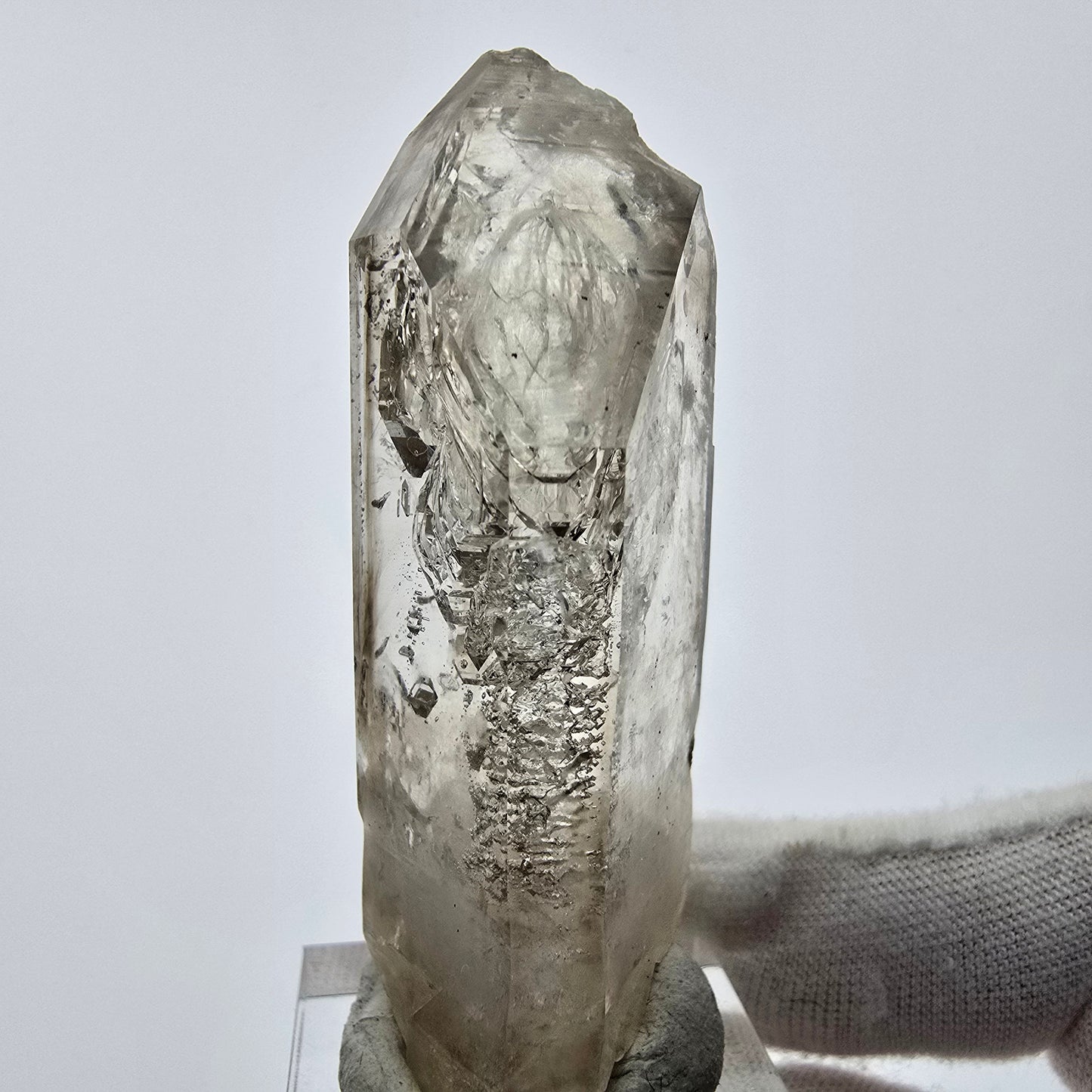 Enhydro Phantom Smoky Quartz Sceptre Tip 1x Bubble Goboboseb, Namibie 60*23*21mm