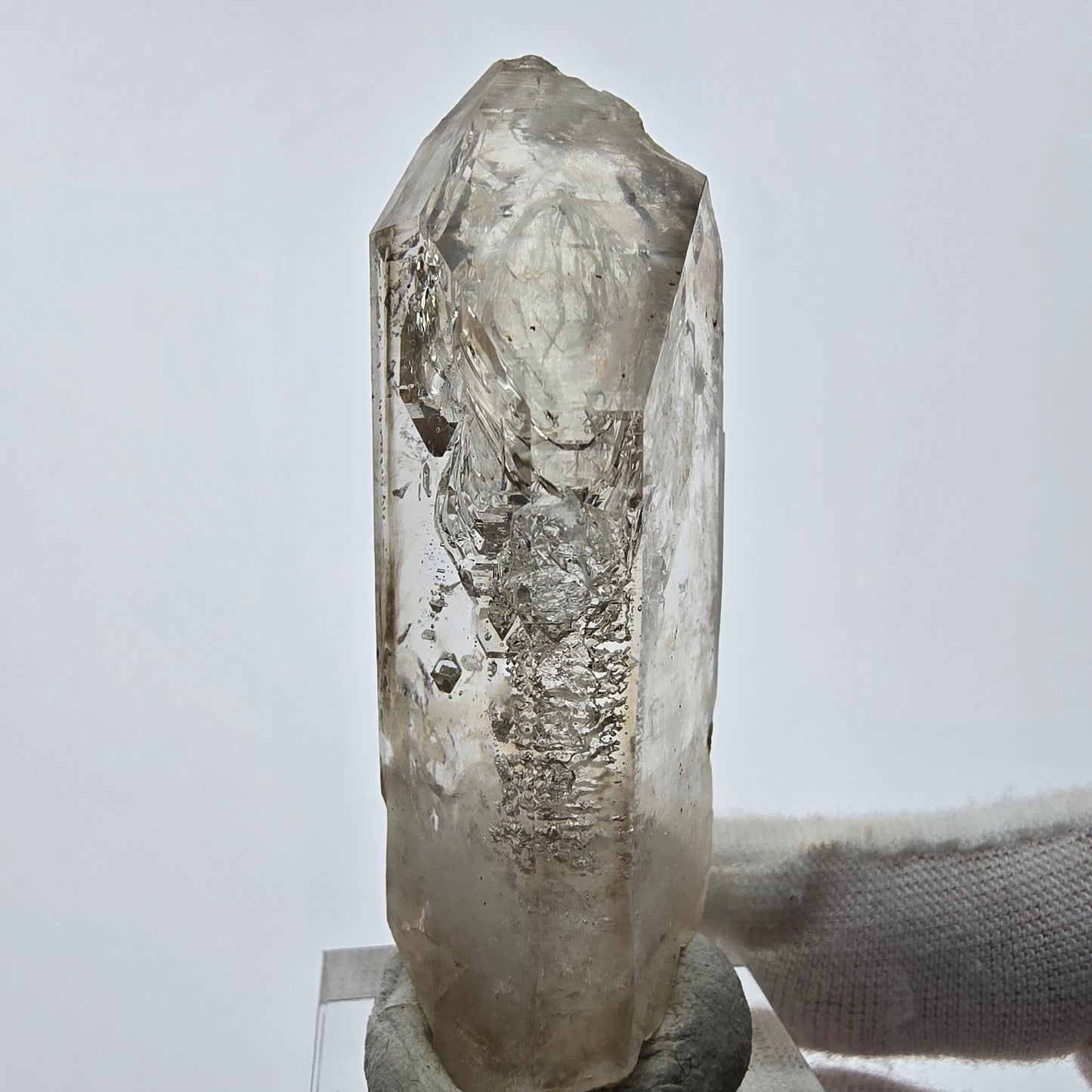 Enhydro Phantom Smoky Quartz Sceptre Tip 1x Bubble Goboboseb, Namibie 60*23*21mm