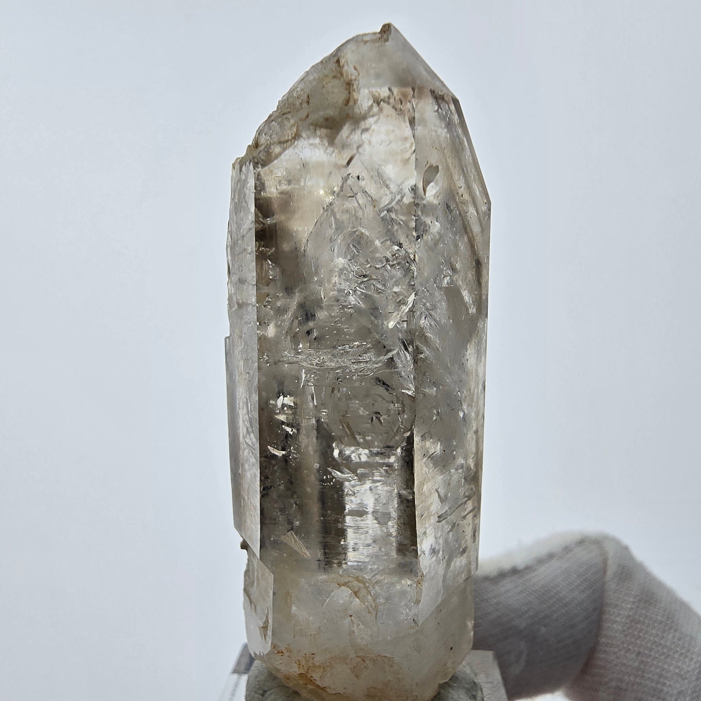 Enhydro Phantom Smoky Quartz Sceptre Tip 1x Bubble Goboboseb, Namibie 60*23*21mm