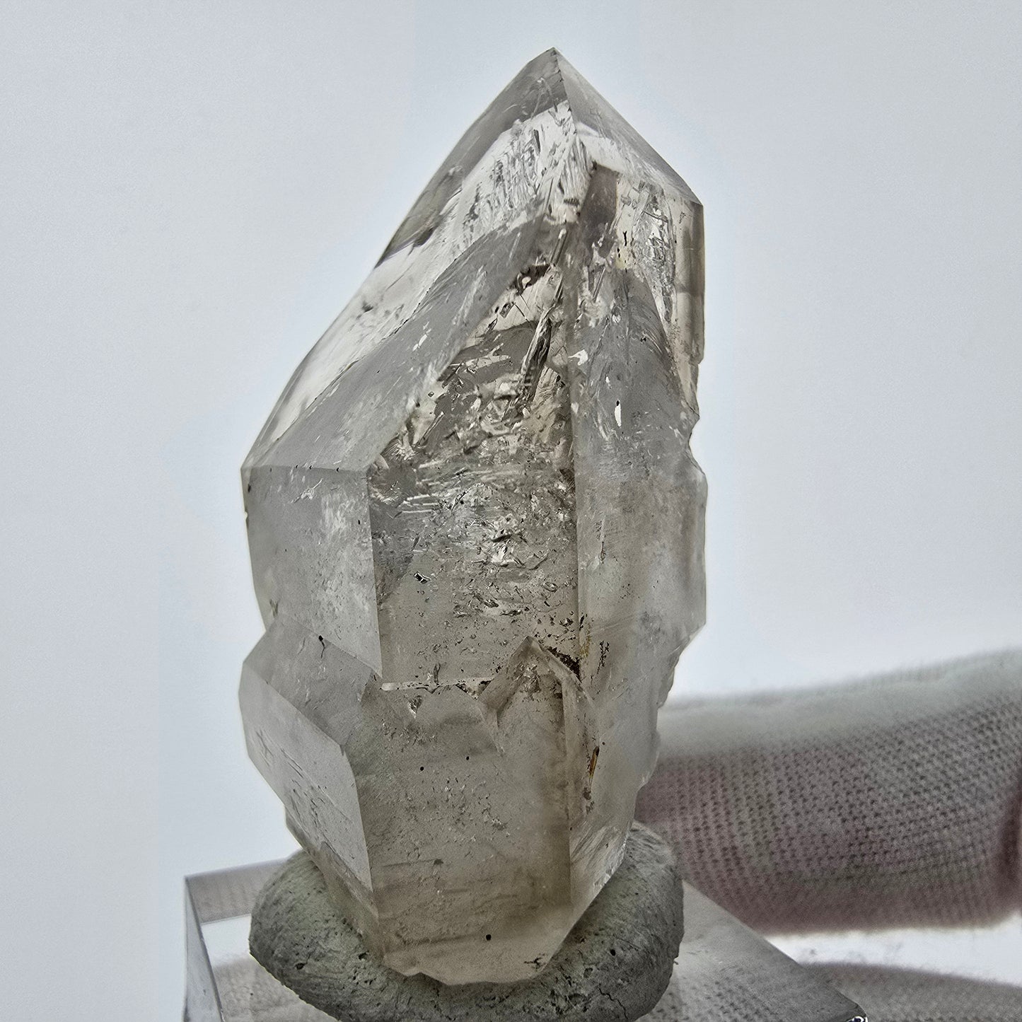 Enhydro Phantom Smoky Quartz Sceptre Tip 1x Bubble Goboboseb, Namibie 48*31*22mm