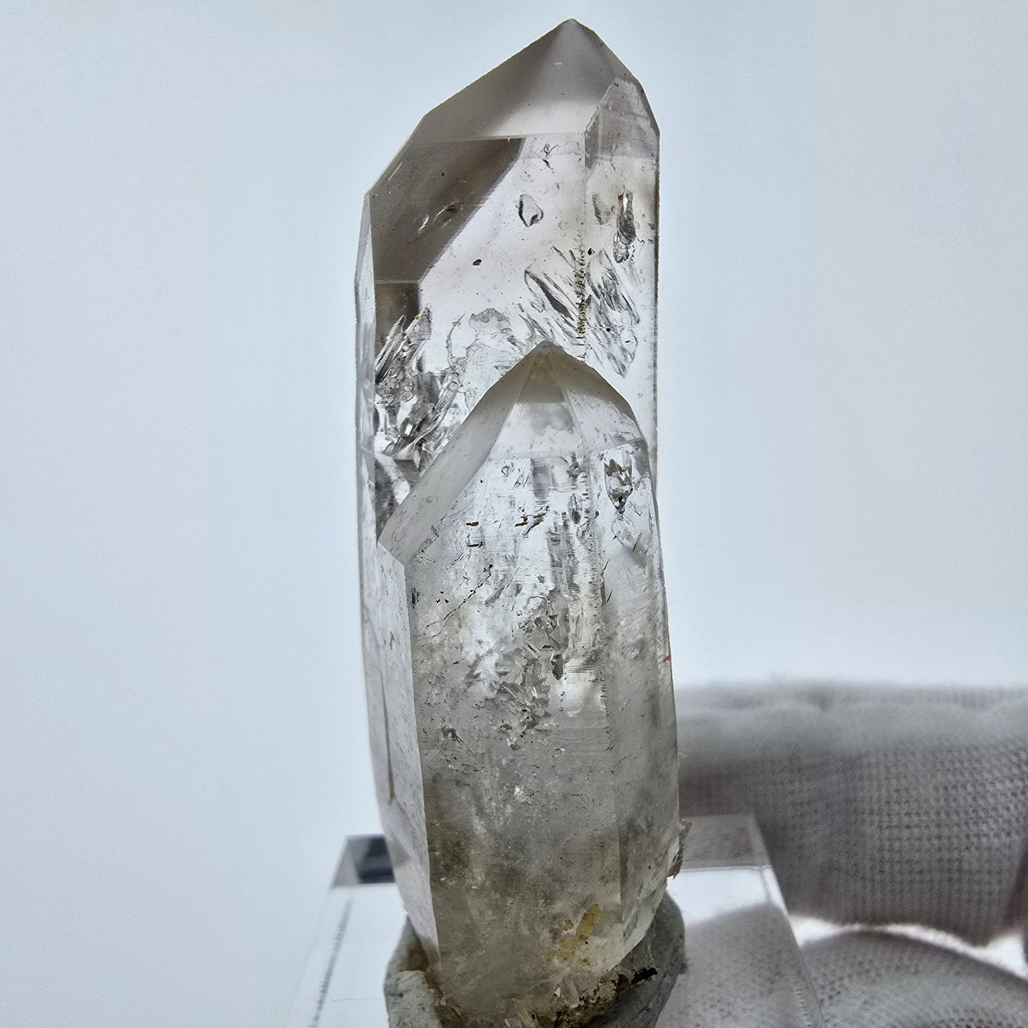 Enhydro Phantom Smoky Quartz Points 2x Bubble Goboboseb, Namibie 52*19*15mm