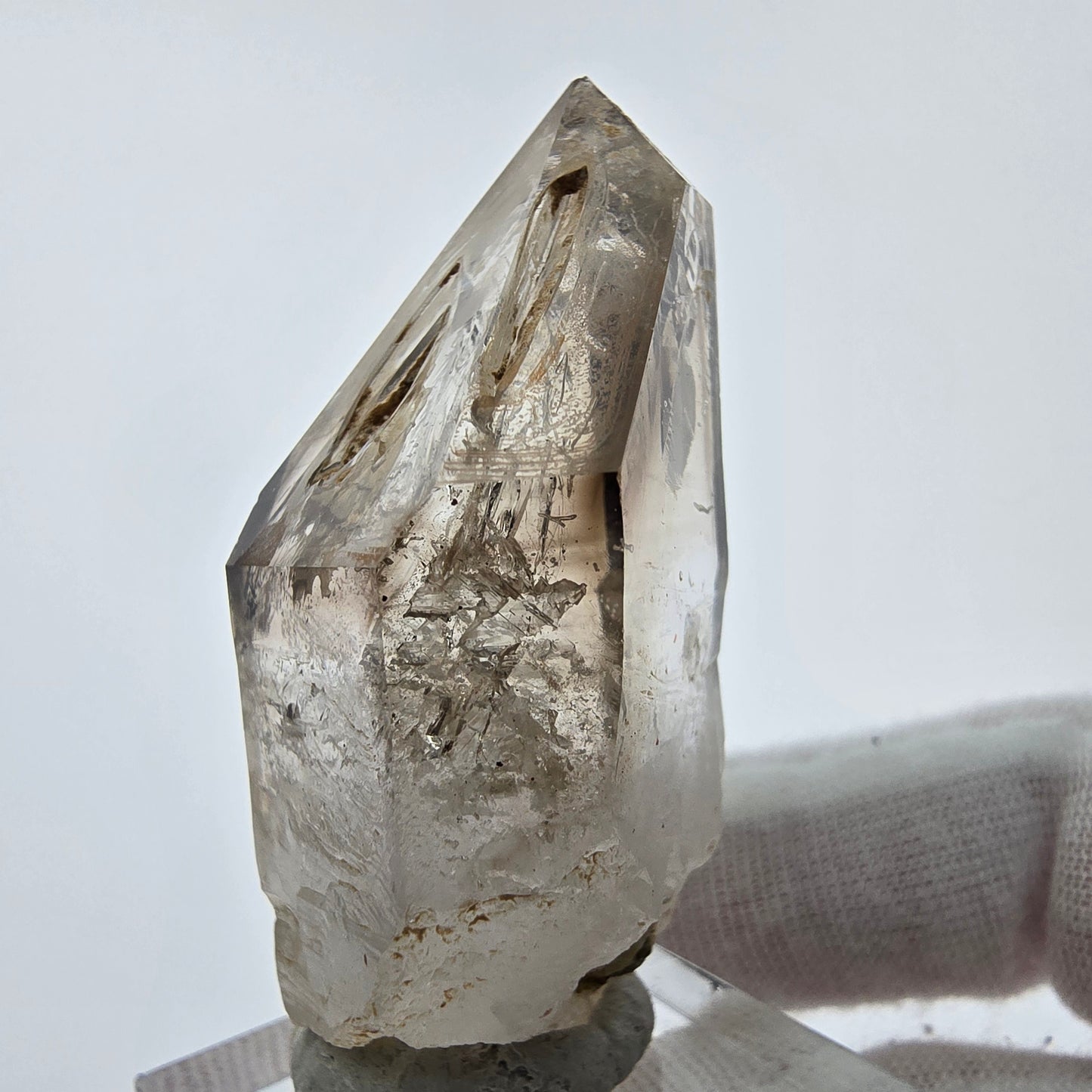 Enhydro Phantom Smoky Quartz Sceptre Tip 2x Bubble Goboboseb, Namibie 50*26*20mm