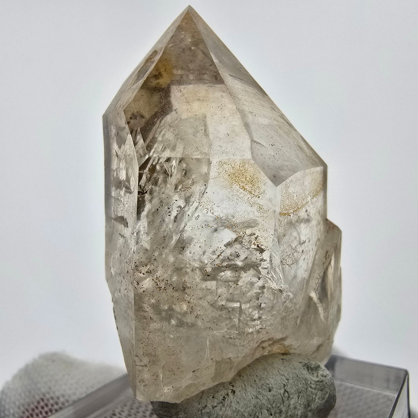 Enhydro Phantom Smoky Quartz Point 4x Bubble Goboboseb Namibie 41*25*19mm Collection