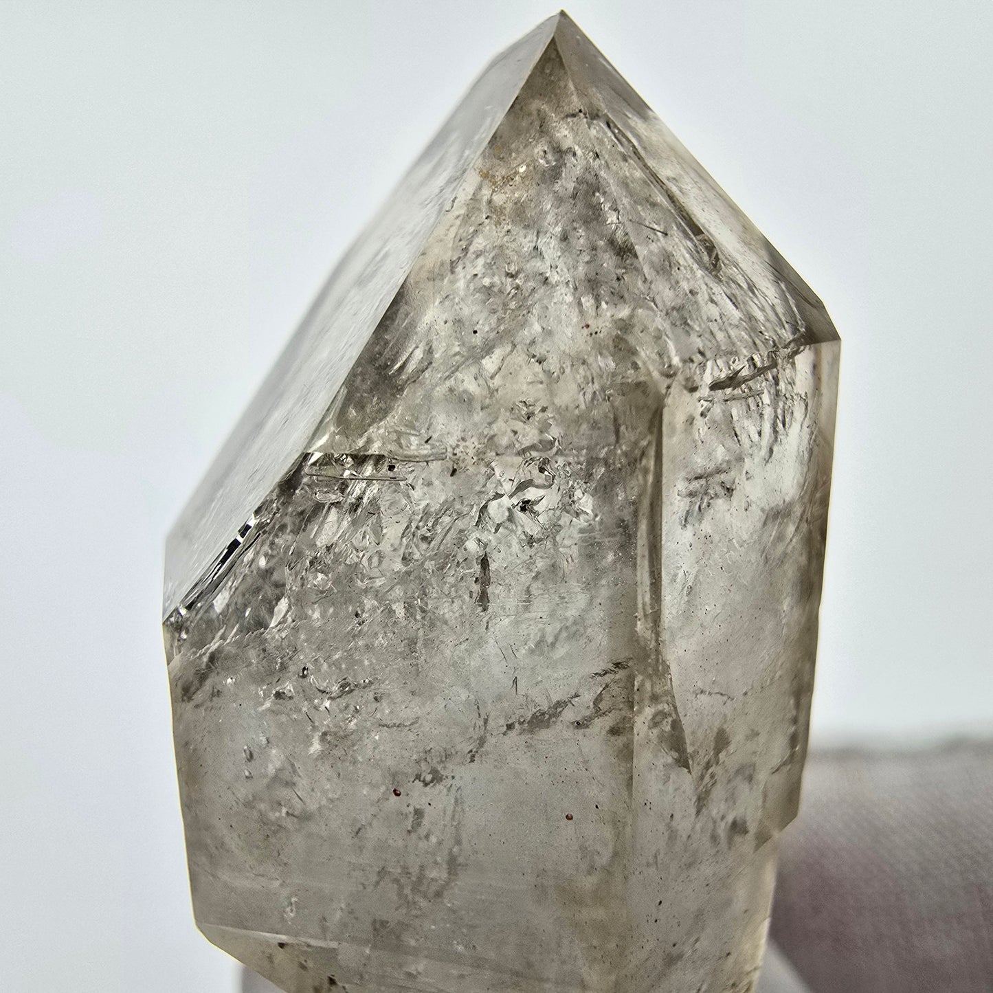 Enhydro Phantom Smoky Quartz Double Ended 1x Bubble Goboboseb, Namibia 47*26*22mm