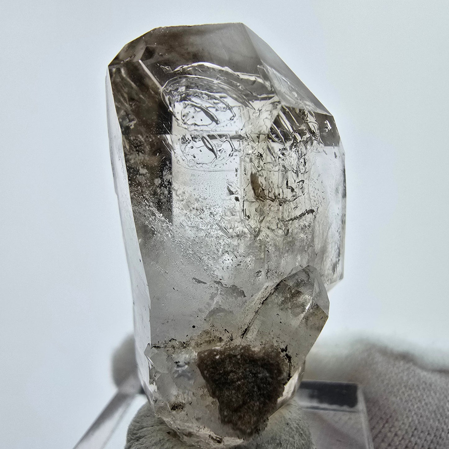 Enhydro Phantom Smoky Quartz Sceptre Tip 1x Bubble Goboboseb, Namibie 37*21*17mm