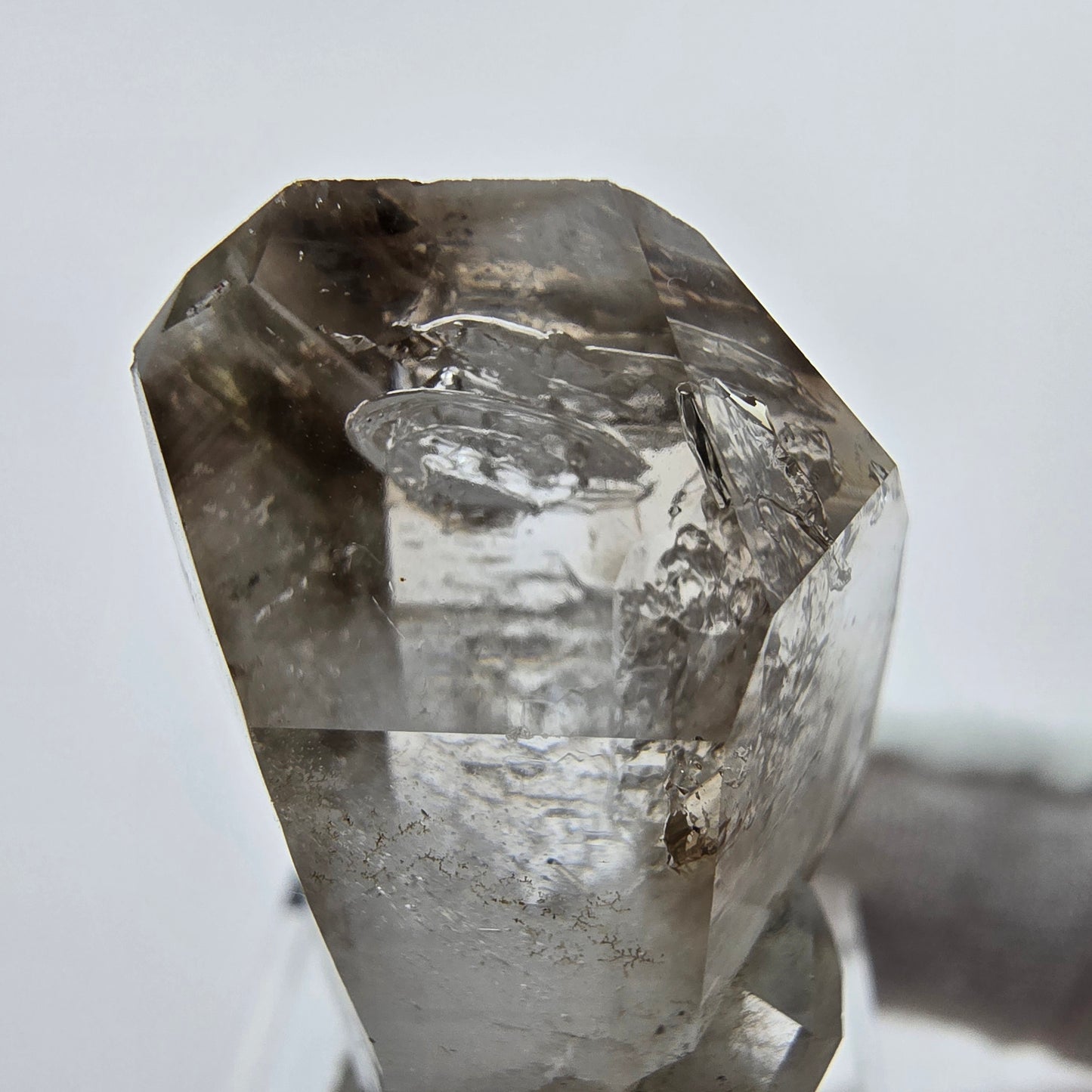 Enhydro Phantom Smoky Quartz Sceptre Tip 1x Bubble Goboboseb, Namibie 37*21*17mm
