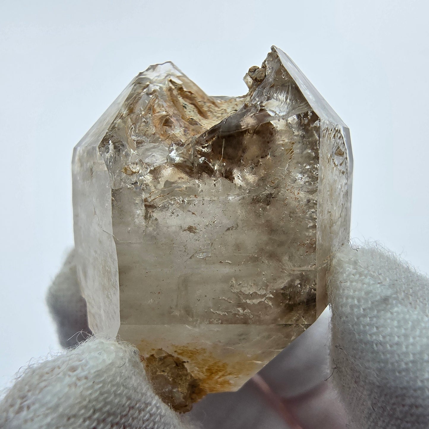 10x klare Phantom Rauchquarz Spitzen, Zepter aus Goboboseb, Namibia Lot Sammlung