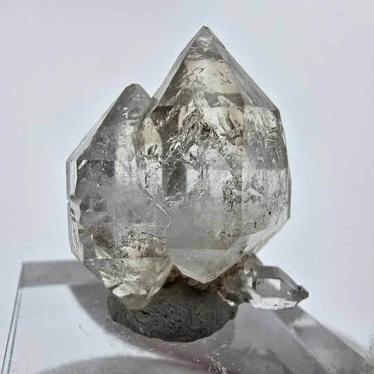 24x clear phantom smoky quartz points, scepter from Goboboseb, Namibia lot collection