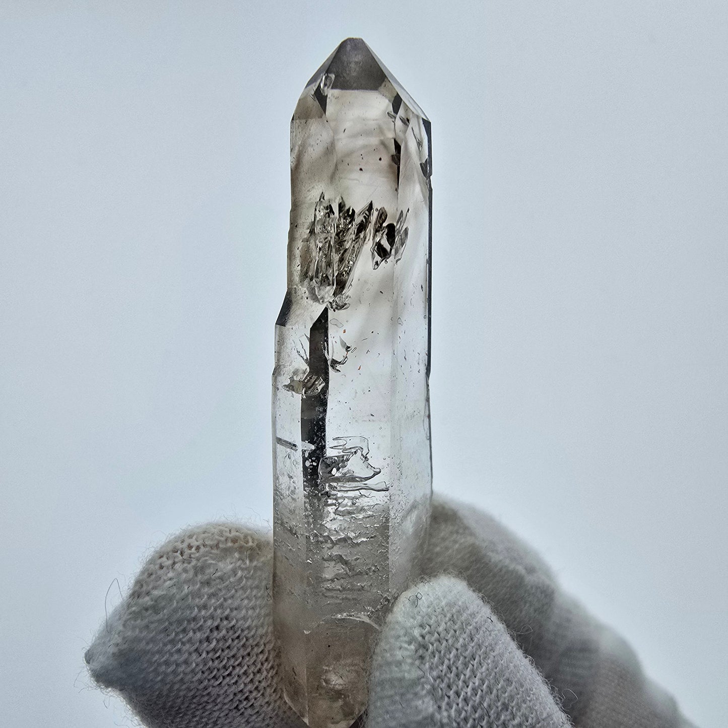 9x klare Phantom Rauchquarz Spitzen, Zepter aus Goboboseb, Namibia Lot Sammlung