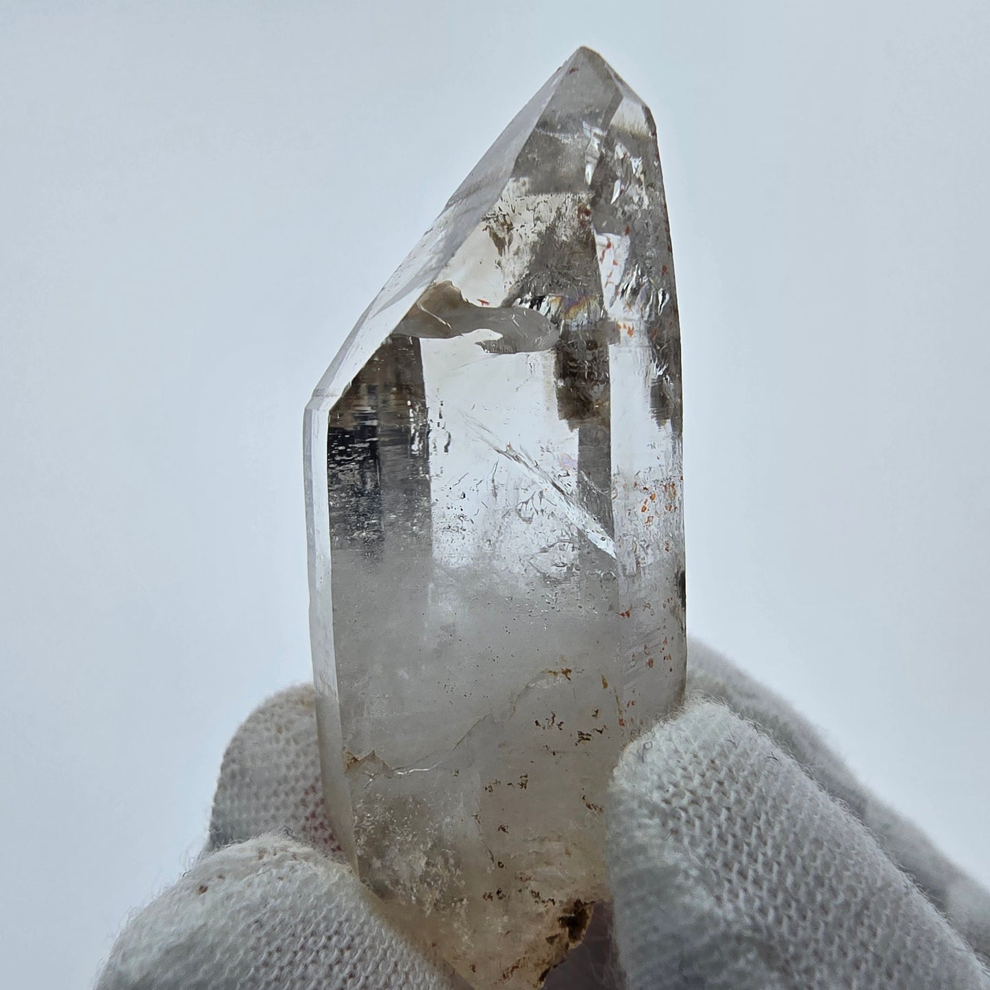 9x klare Phantom Rauchquarz Spitzen, Zepter aus Goboboseb, Namibia Lot Sammlung