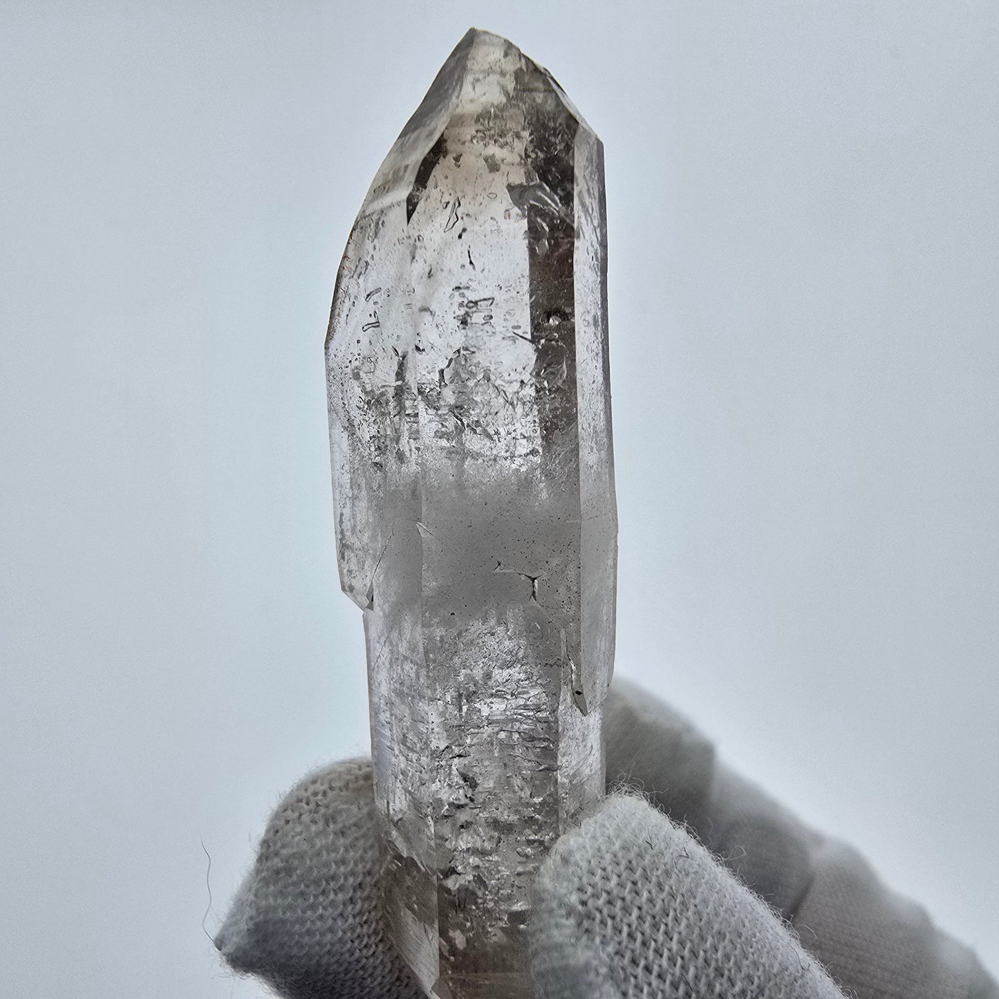 9x klare Phantom Rauchquarz Spitzen, Zepter aus Goboboseb, Namibia Lot Sammlung