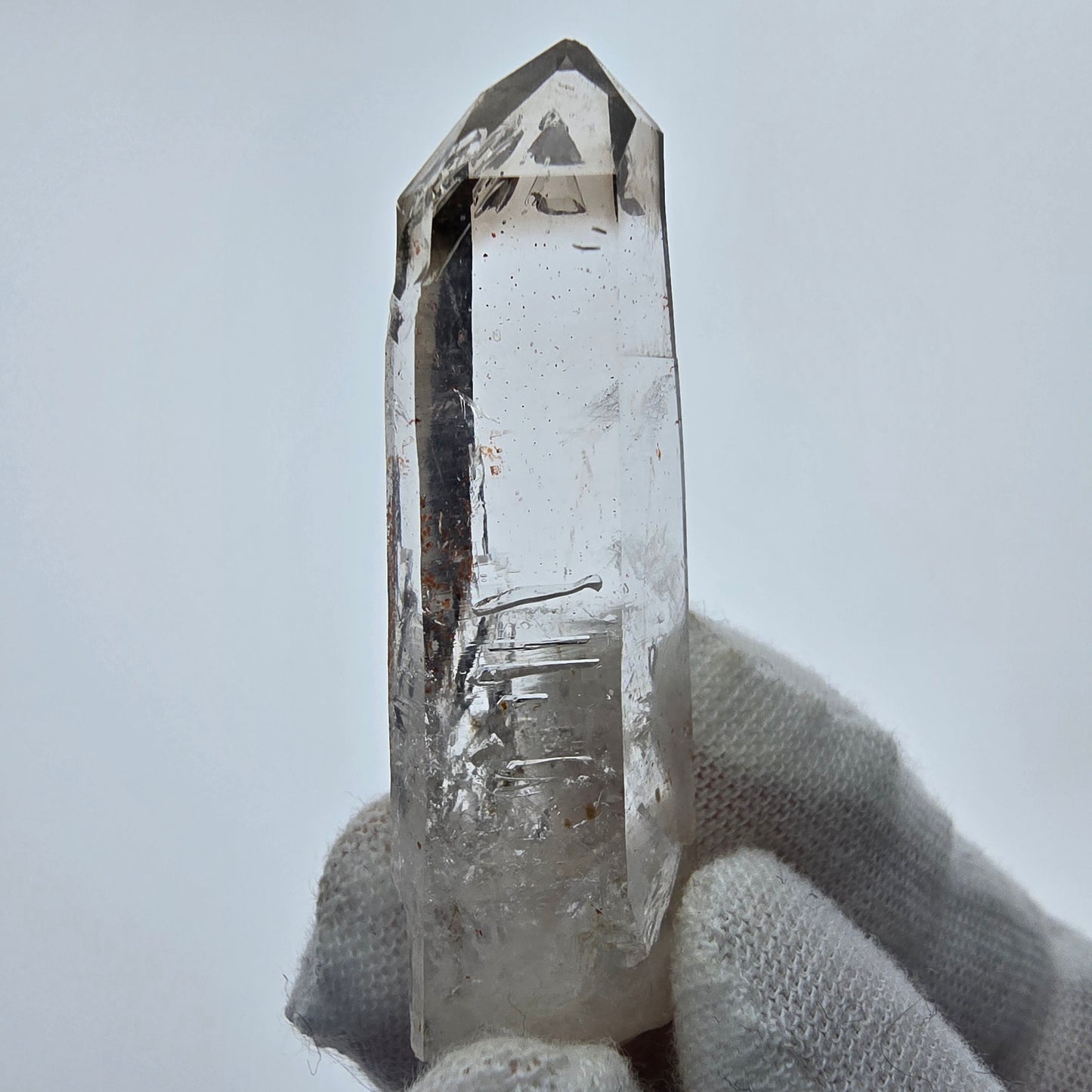 9x klare Phantom Rauchquarz Spitzen, Zepter aus Goboboseb, Namibia Lot Sammlung