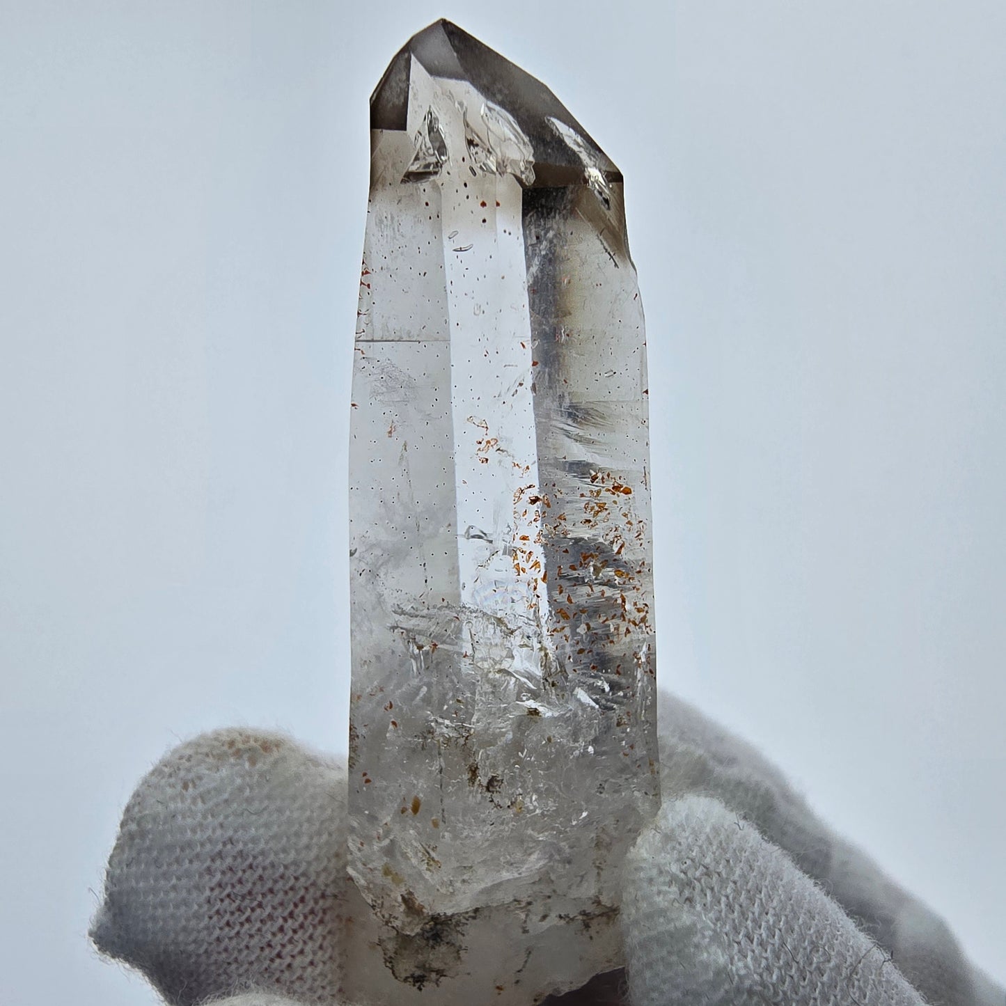 9x klare Phantom Rauchquarz Spitzen, Zepter aus Goboboseb, Namibia Lot Sammlung