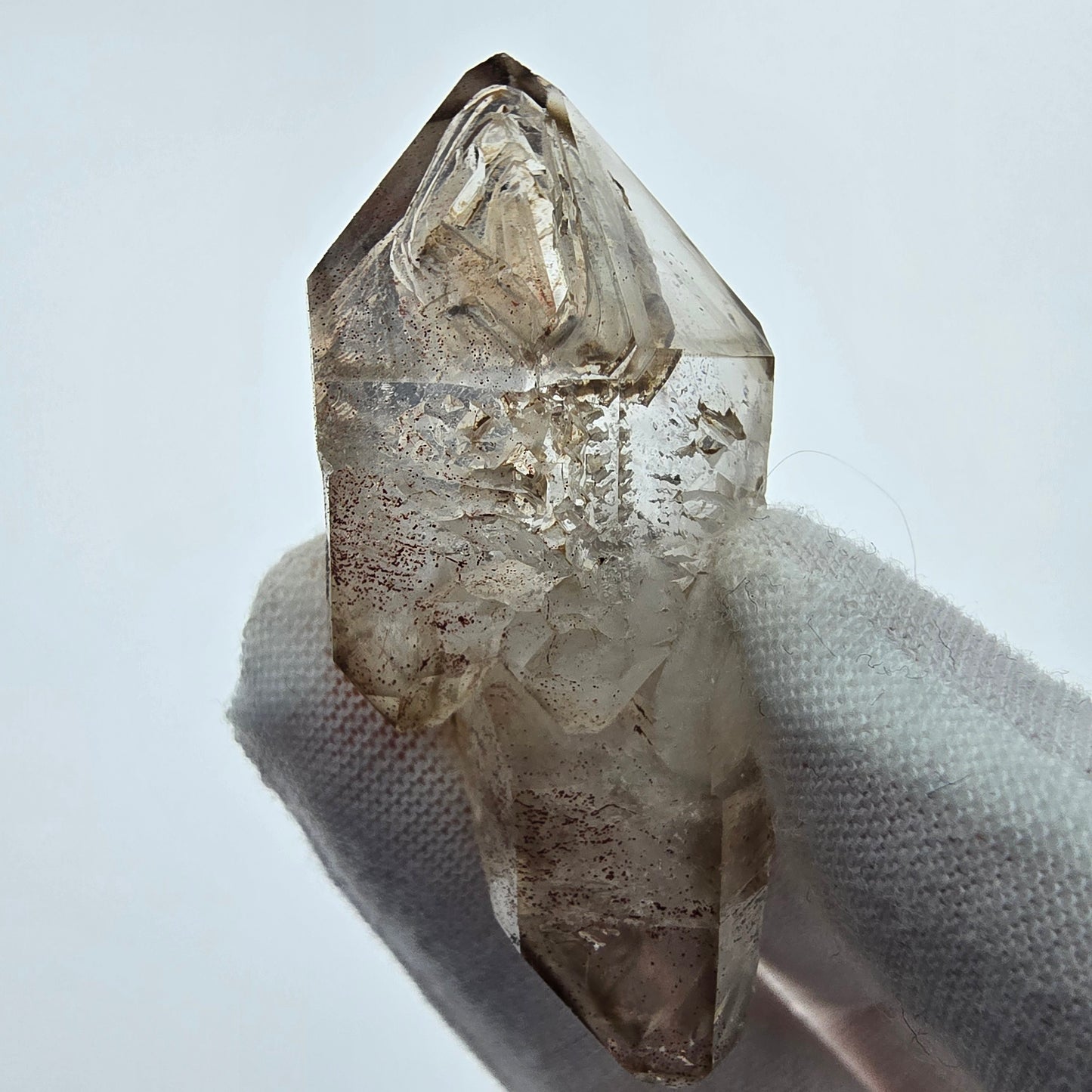 10x klare Phantom Rauchquarz Spitzen, Zepter aus Goboboseb, Namibia Lot Sammlung Set