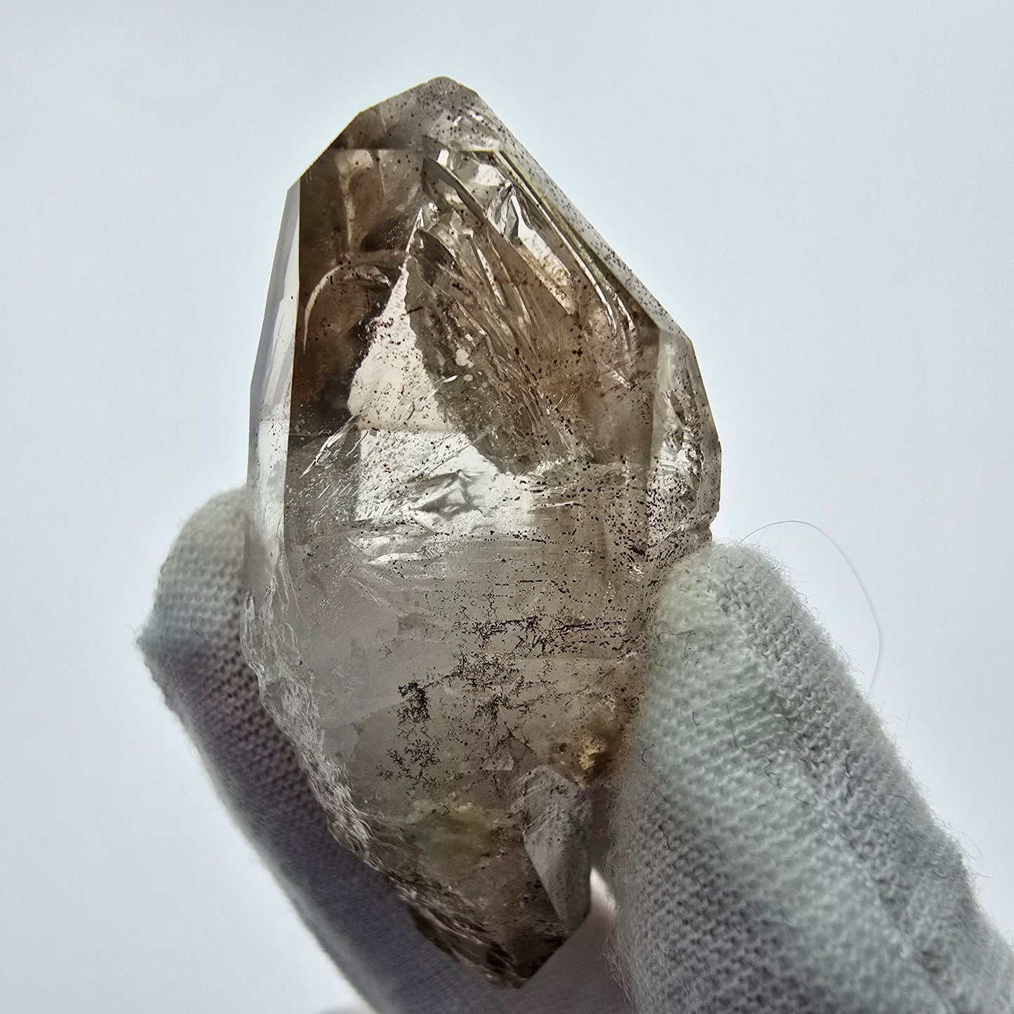 10x klare Phantom Rauchquarz Spitzen, Zepter aus Goboboseb, Namibia Lot Sammlung Set