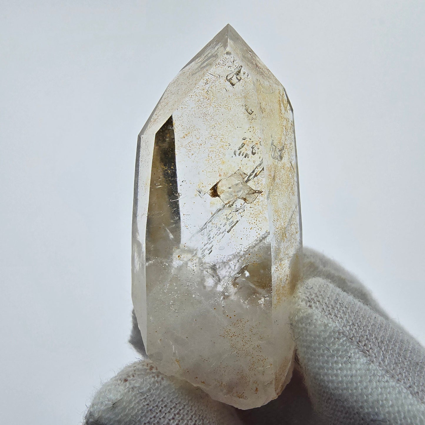 10x klare Phantom Rauchquarz Spitzen, Zepter aus Goboboseb, Namibia Lot Sammlung Set