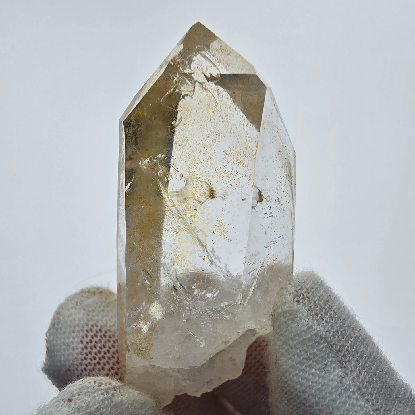 10x klare Phantom Rauchquarz Spitzen, Zepter aus Goboboseb, Namibia Lot Sammlung Set