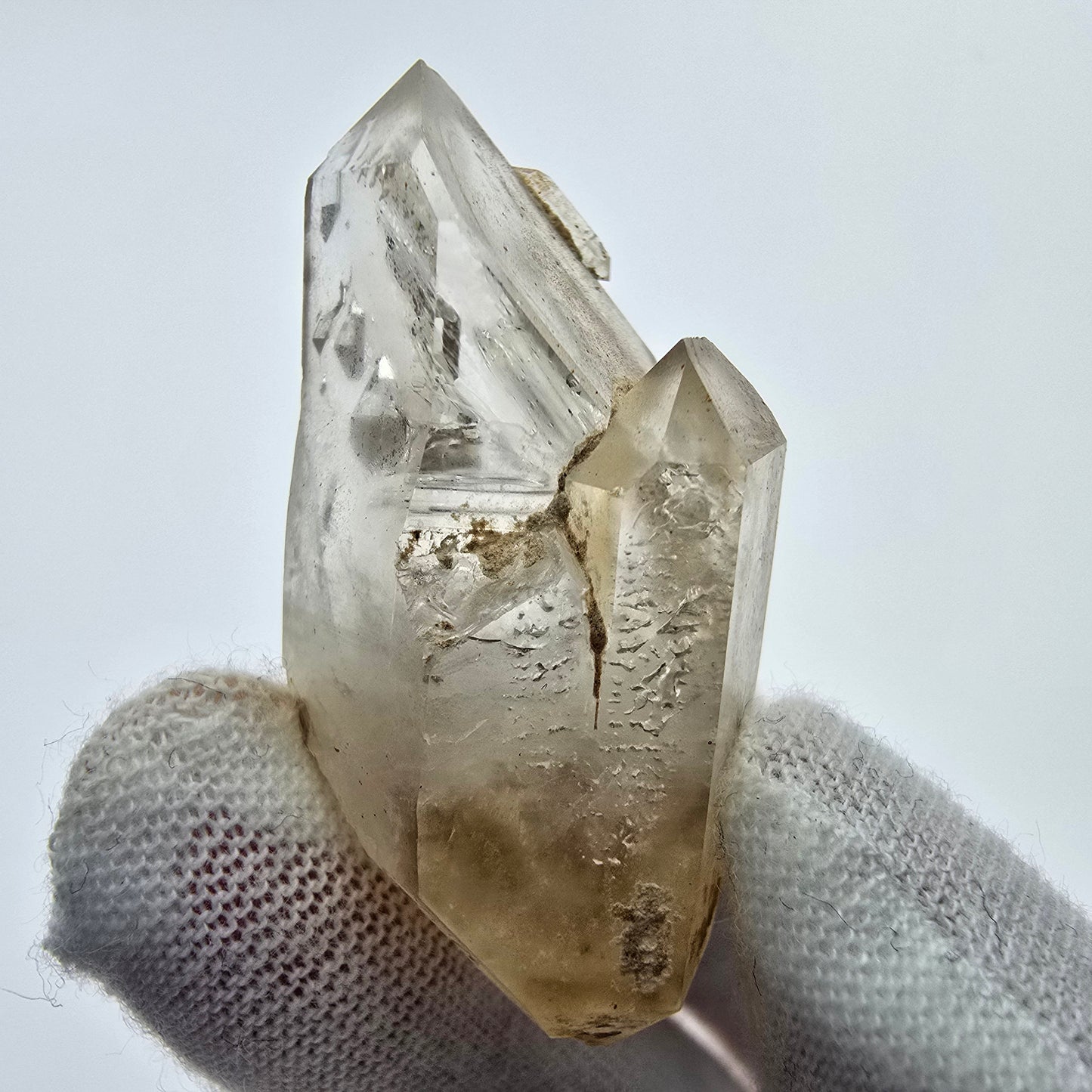 10x klare Phantom Rauchquarz Spitzen, Zepter aus Goboboseb, Namibia Lot Sammlung Set
