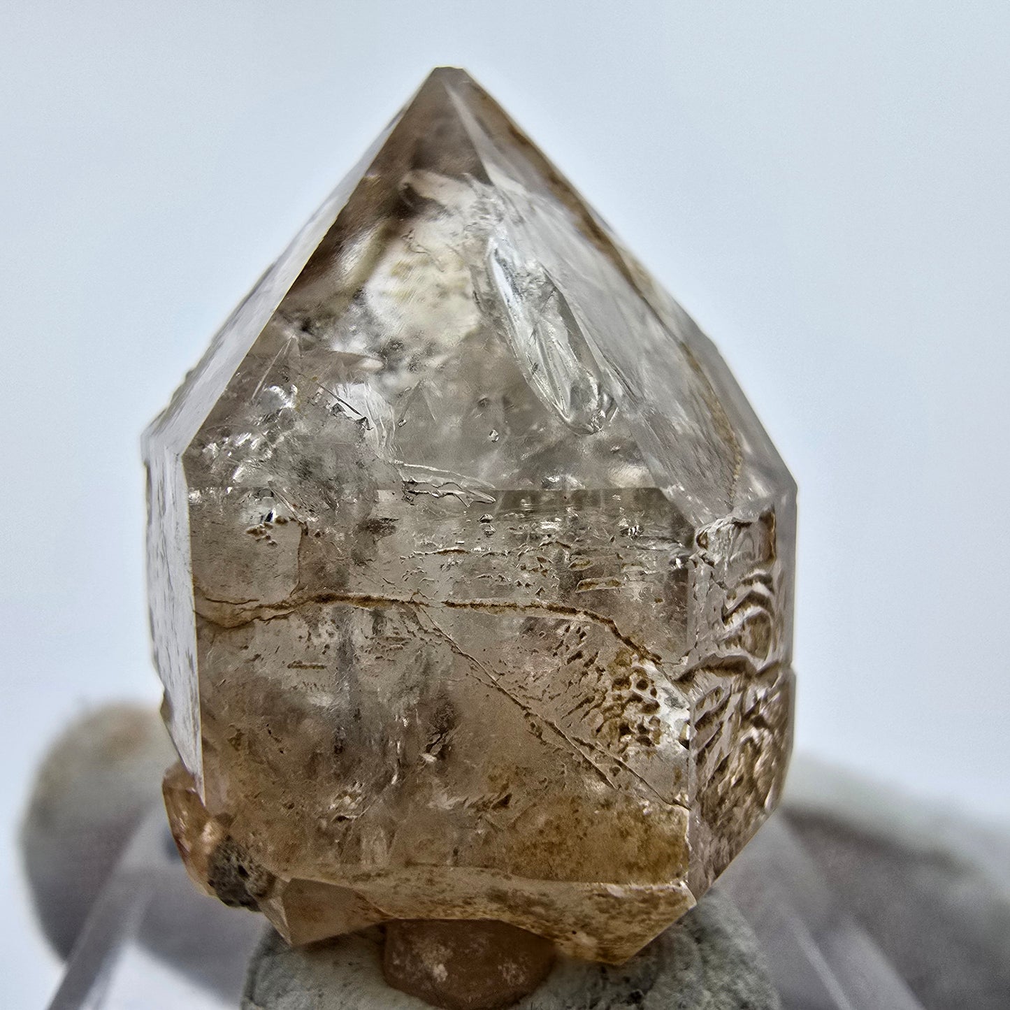 16x klare Phantom Rauchquarz Spitzen, Zepter aus Goboboseb, Namibia Lot Sammlung Set
