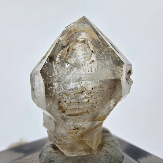 14x clear phantom smoky quartz points, scepter from Goboboseb, Namibia lot collection