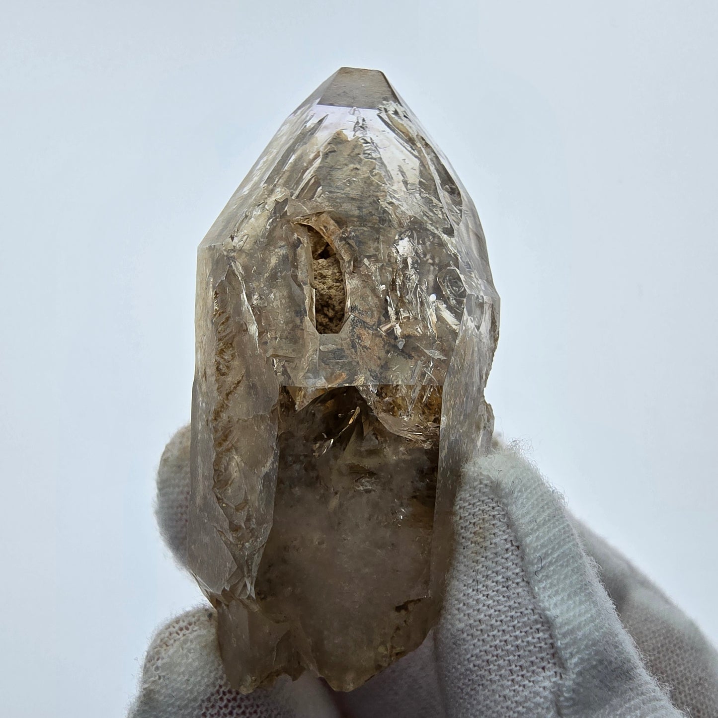 7x große Phantom Rauchquarz Spitzen, Zepter aus Goboboseb Namibia Lot Sammlung