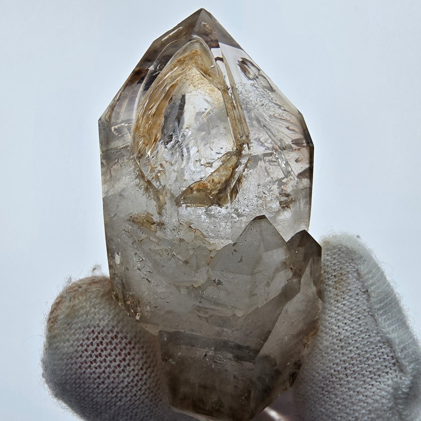 5x große Phantom Rauchquarz Spitzen, Zepter aus Goboboseb Namibia Lot Sammlung