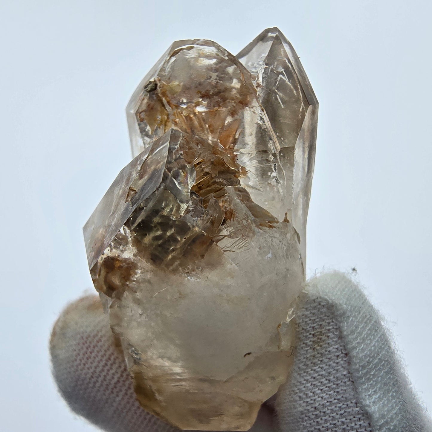 5x große Phantom Rauchquarz Spitzen, Zepter aus Goboboseb Namibia Lot Sammlung