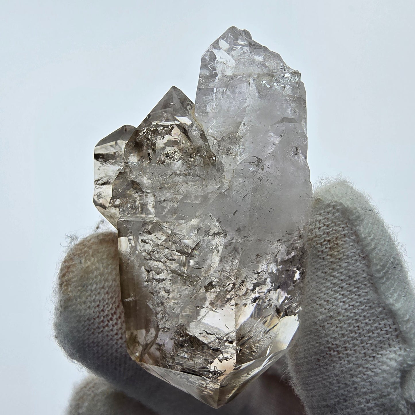 12x klare Phantom Rauchquarz Spitzen, Zepter aus Goboboseb, Namibia Lot Sammlung