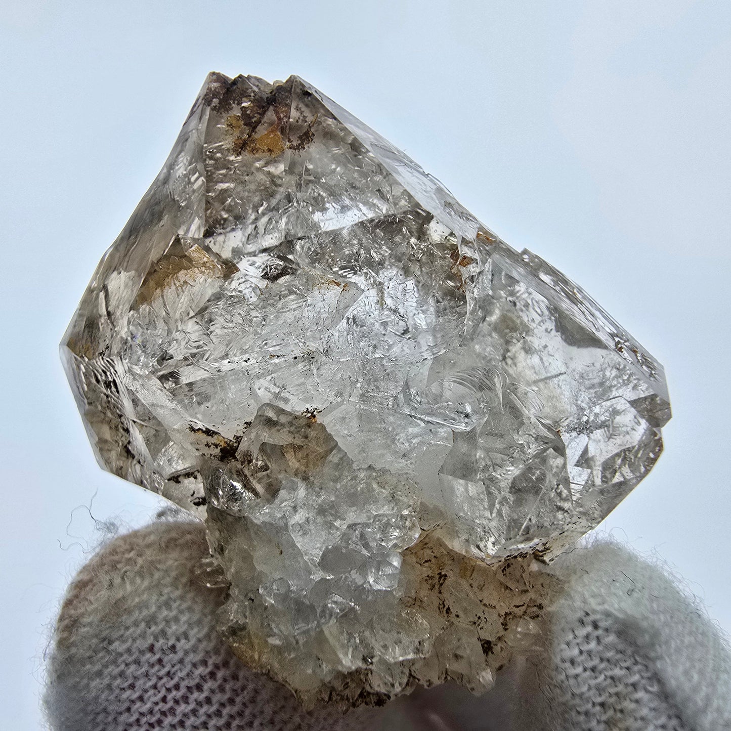 12x klare Phantom Rauchquarz Spitzen, Zepter aus Goboboseb, Namibia Lot Sammlung