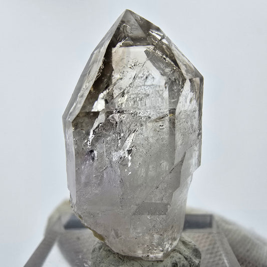 14x clear phantom smoky quartz points, scepter from Goboboseb, Namibia lot collection