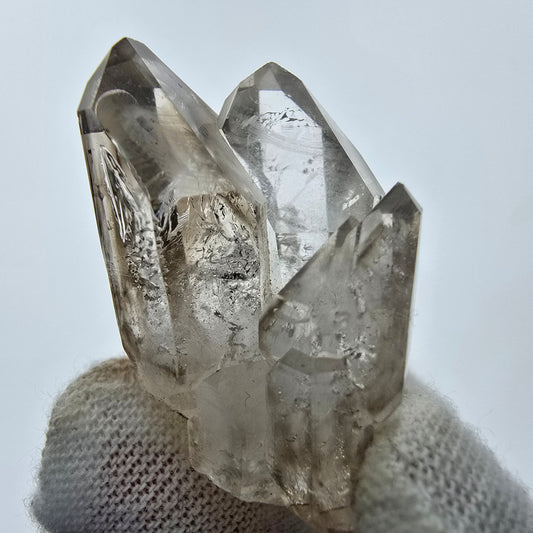 11x clear phantom smoky quartz points, scepter from Goboboseb, Namibia lot collection