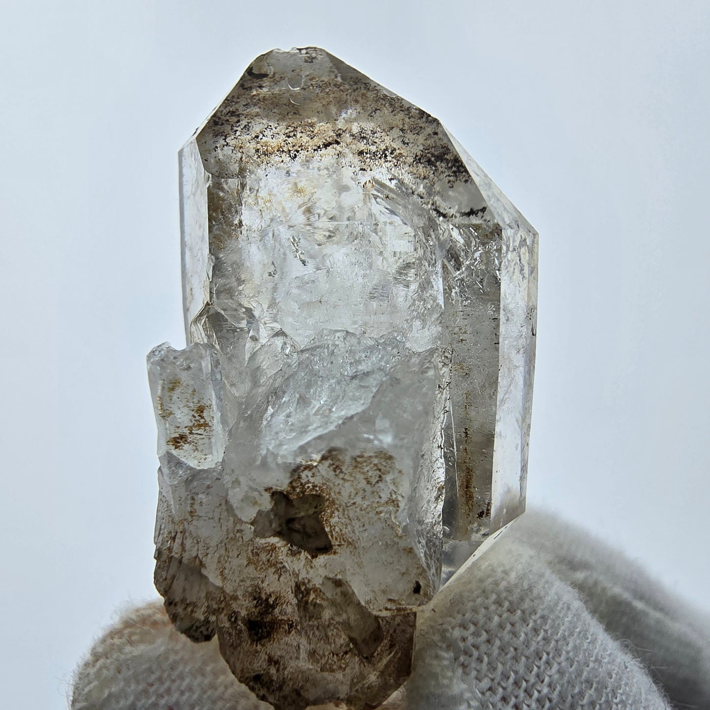 11x klare Phantom Rauchquarz Spitzen, Zepter aus Goboboseb, Namibia Lot Sammlung