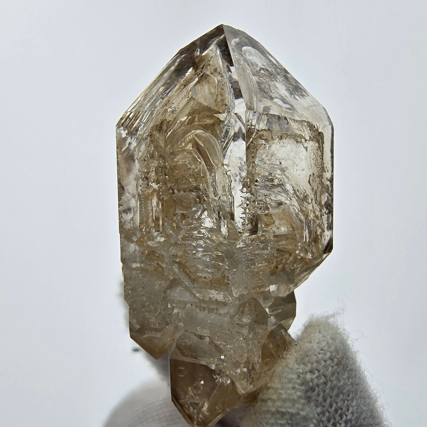 11x klare Phantom Rauchquarz Spitzen, Zepter aus Goboboseb, Namibia Lot Sammlung